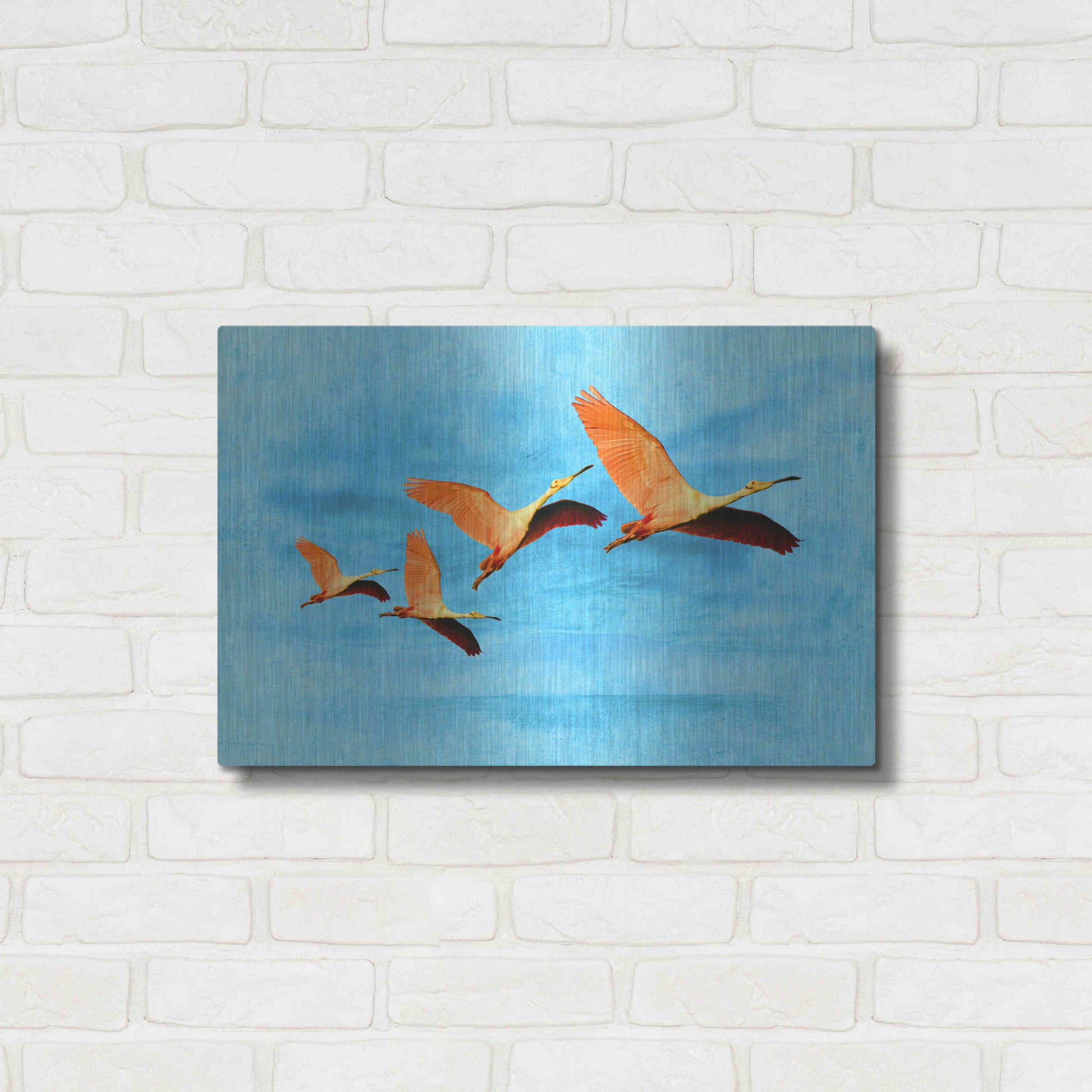 Luxe Metal Art 'Blue Bird 2A2' by Ata Alishahi, Metal Wall Art,24x16