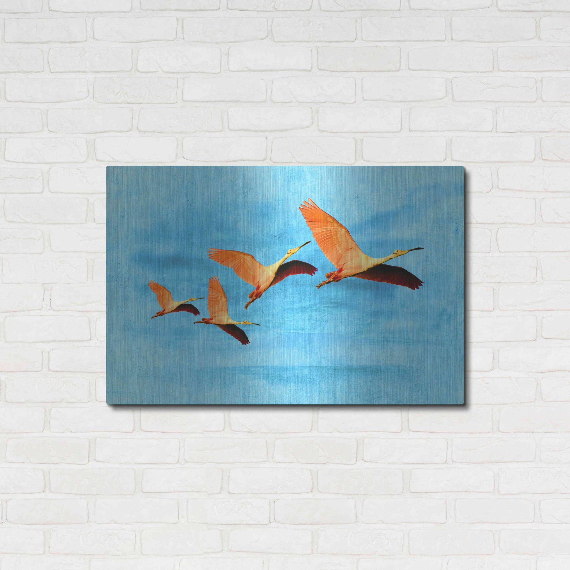 Luxe Metal Art 'Blue Bird 2A2' by Ata Alishahi, Metal Wall Art,36x24