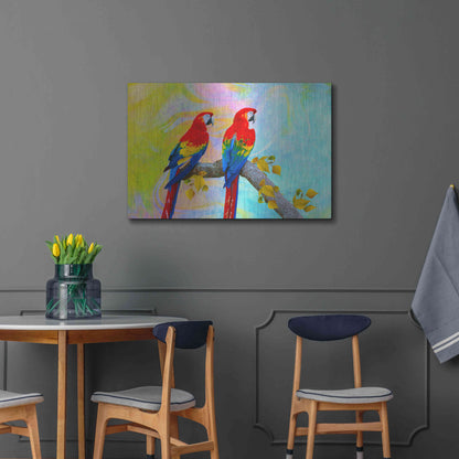 Luxe Metal Art 'Parrots 87A' by Ata Alishahi, Metal Wall Art,36x24