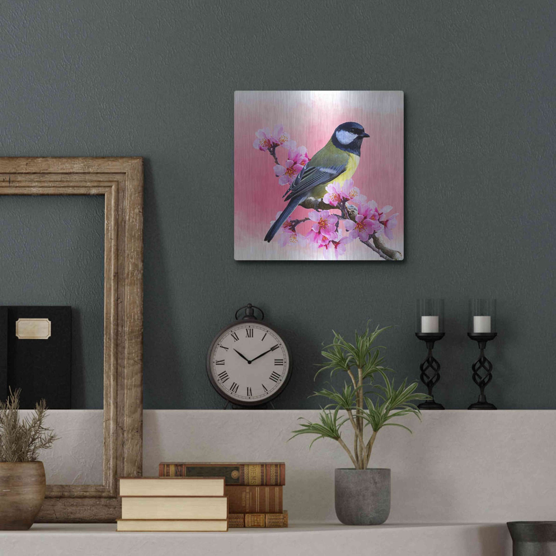 Luxe Metal Art 'Spring Bird 3A' by Ata Alishahi, Metal Wall Art,12x12