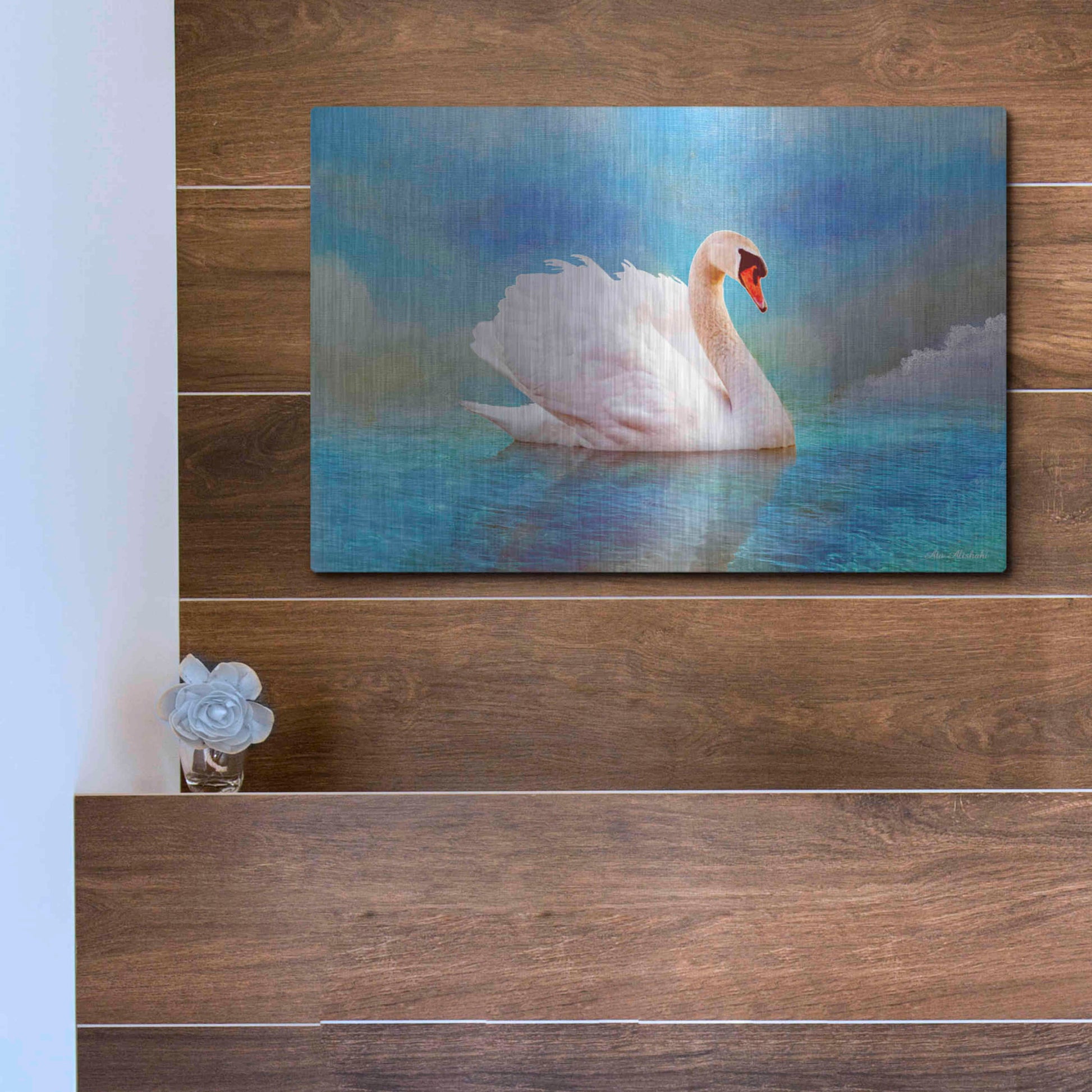 Luxe Metal Art 'Swab 8B' by Ata Alishahi, Metal Wall Art,16x12