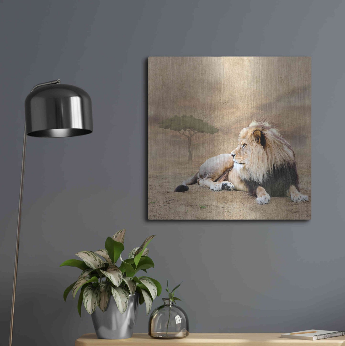 Luxe Metal Art 'The King 1A' by Ata Alishahi, Metal Wall Art,24x24