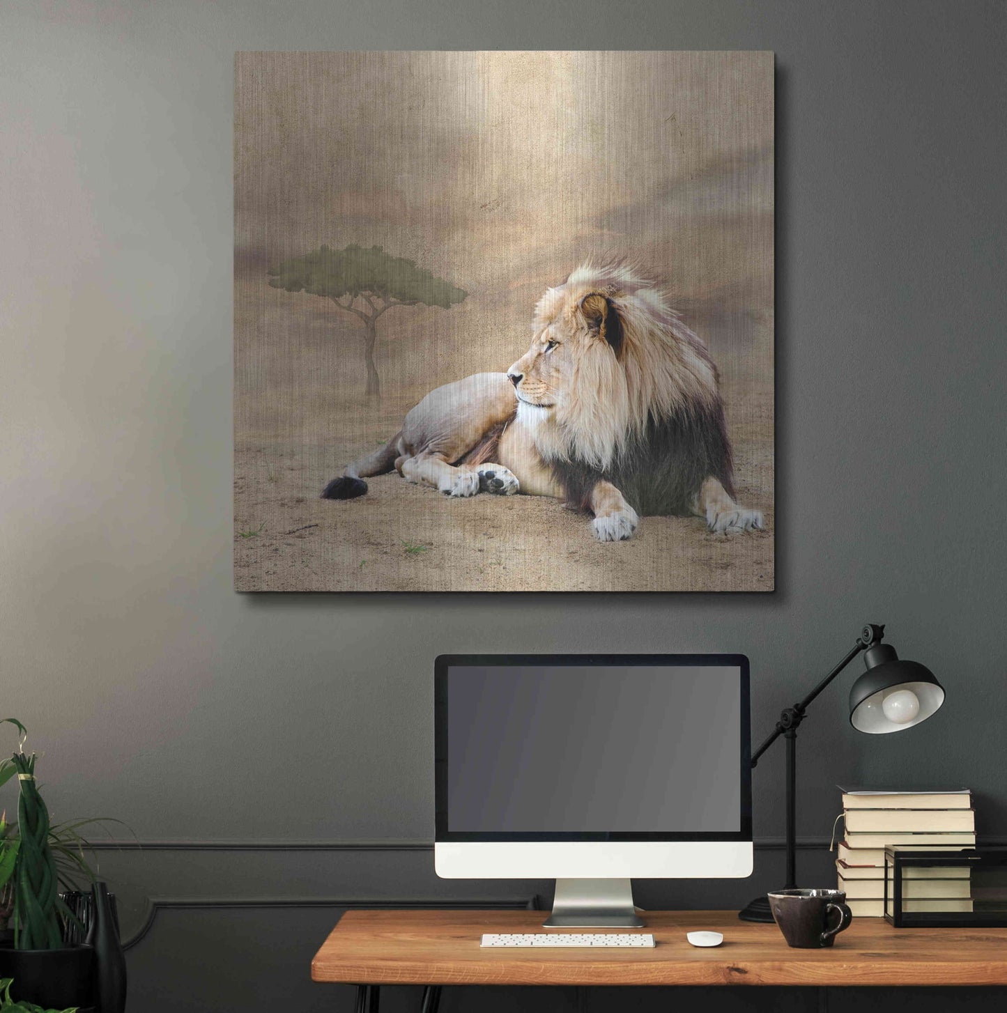 Luxe Metal Art 'The King 1A' by Ata Alishahi, Metal Wall Art,36x36