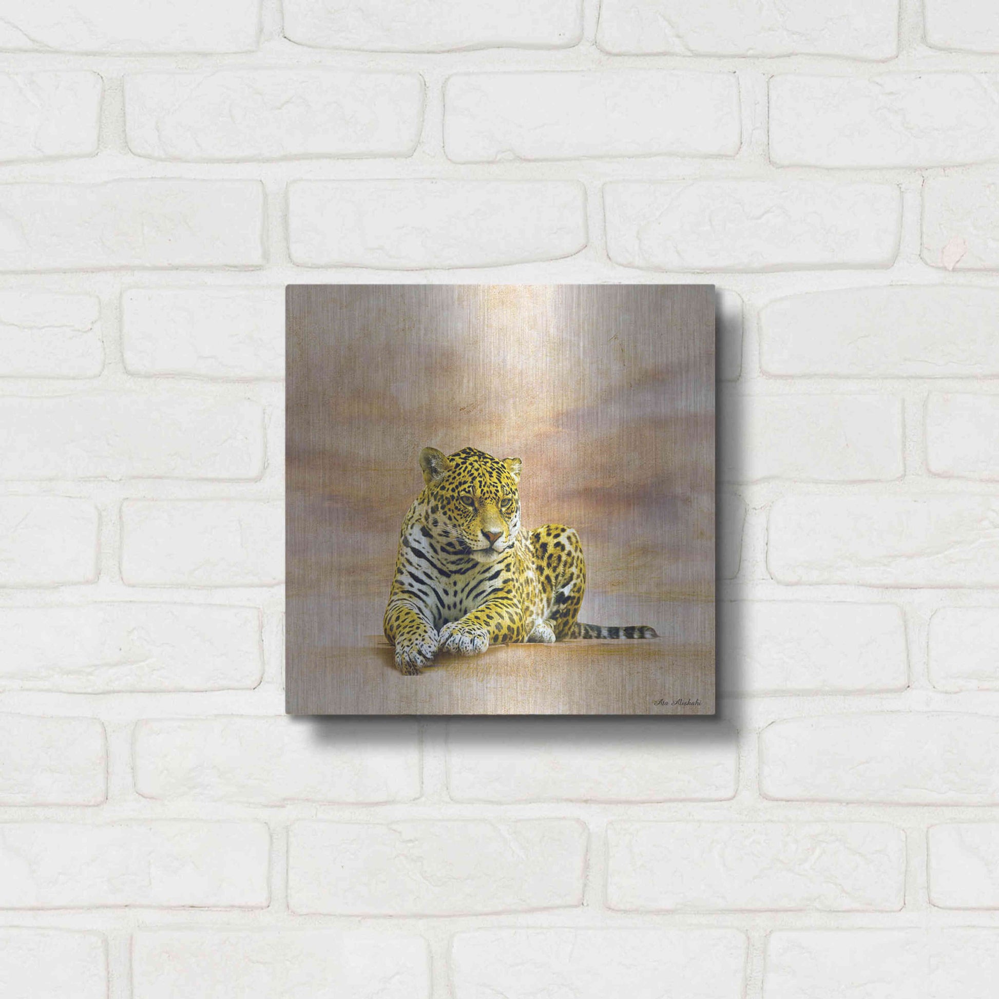 Luxe Metal Art 'The Leopard 2A' by Ata Alishahi, Metal Wall Art,12x12