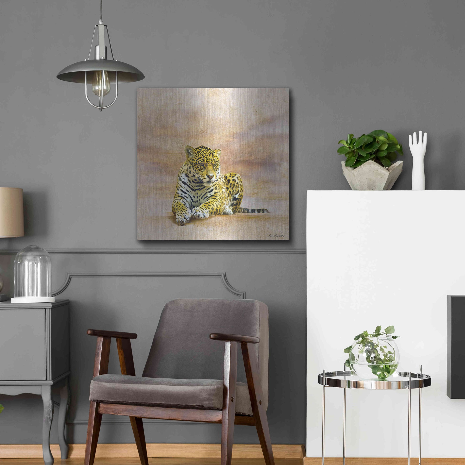 Luxe Metal Art 'The Leopard 2A' by Ata Alishahi, Metal Wall Art,24x24