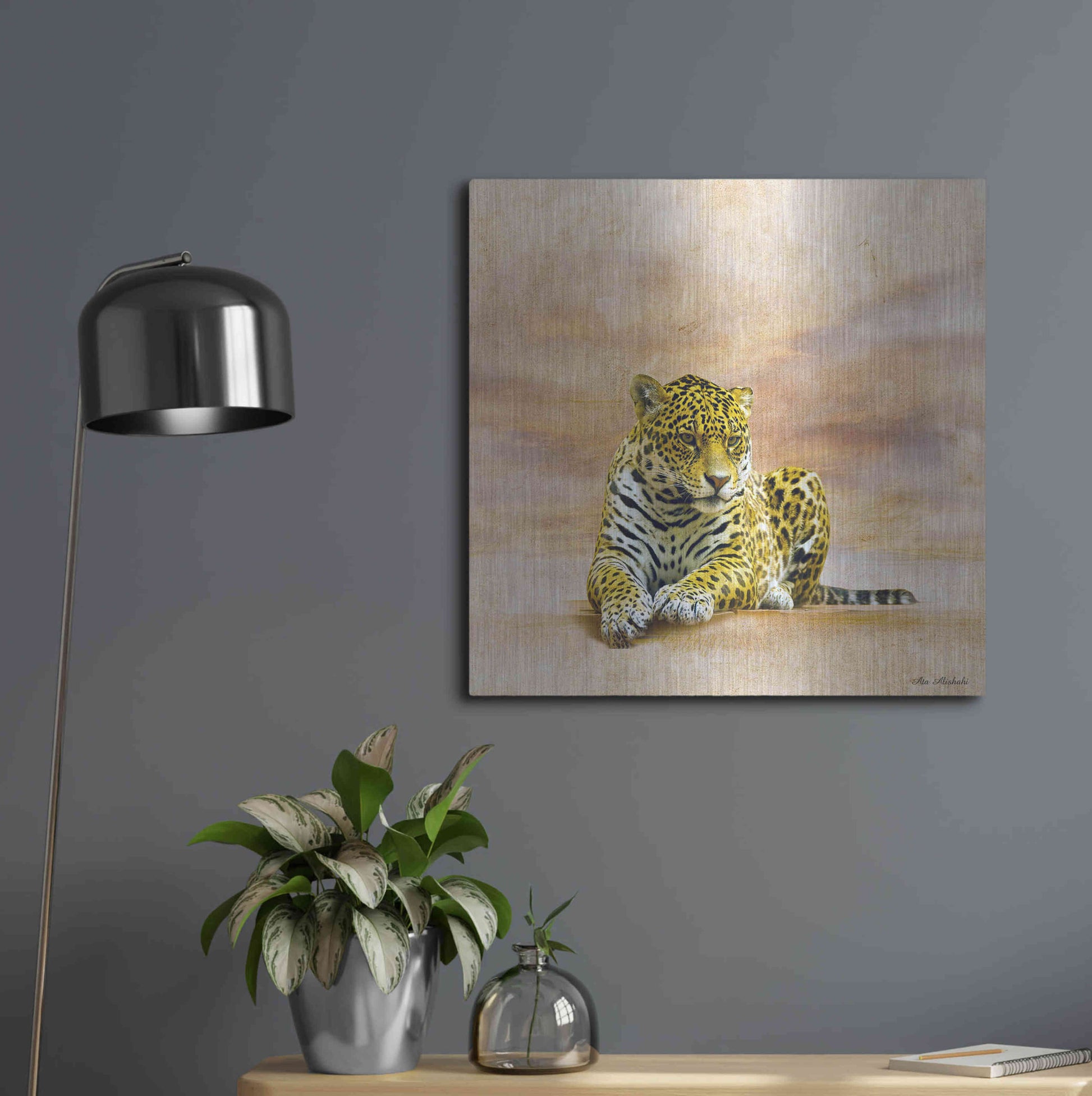 Luxe Metal Art 'The Leopard 2A' by Ata Alishahi, Metal Wall Art,24x24