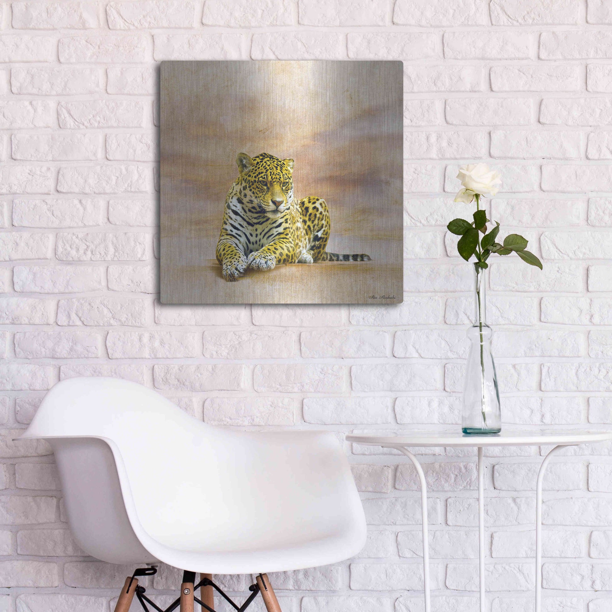 Luxe Metal Art 'The Leopard 2A' by Ata Alishahi, Metal Wall Art,24x24