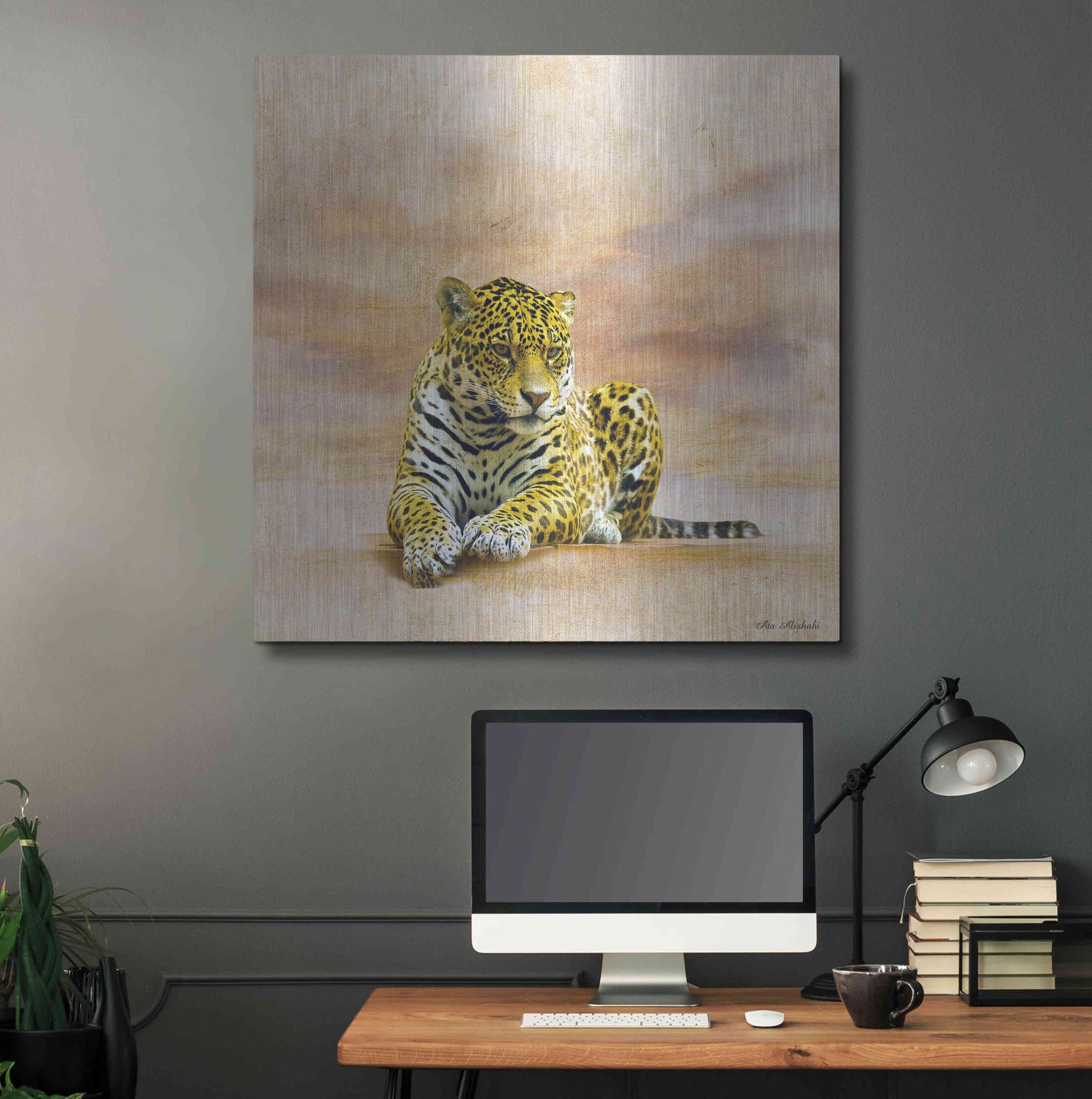 Luxe Metal Art 'The Leopard 2A' by Ata Alishahi, Metal Wall Art,36x36