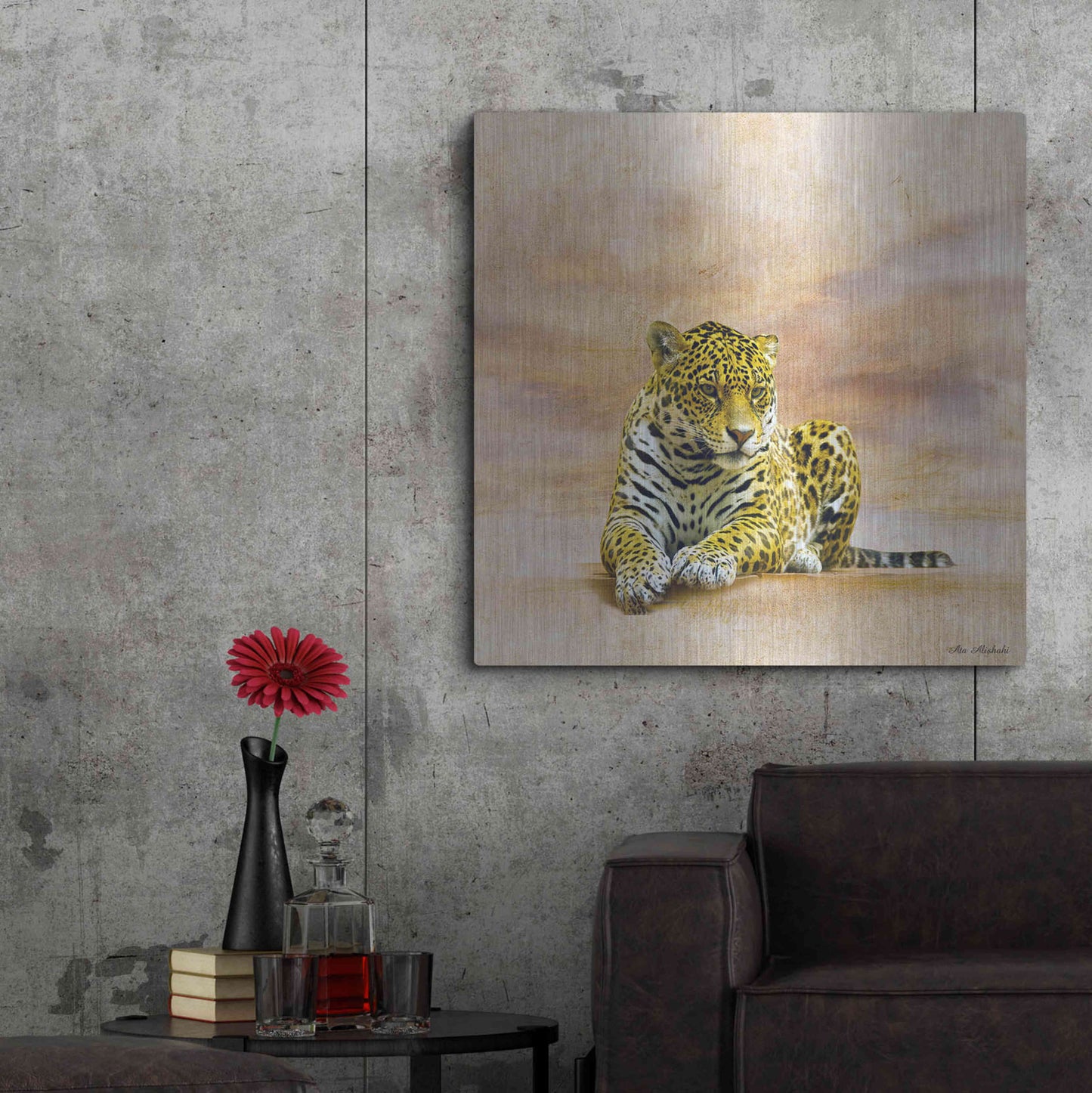 Luxe Metal Art 'The Leopard 2A' by Ata Alishahi, Metal Wall Art,36x36