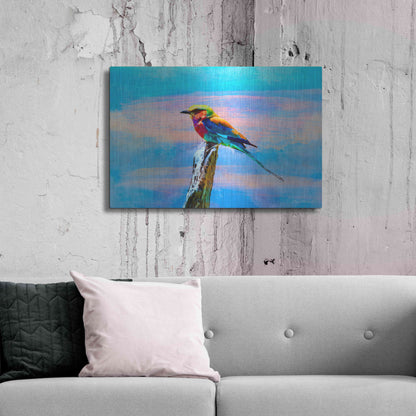 Luxe Metal Art 'Blue Bird 2B' by Ata Alishahi, Metal Wall Art,36x24