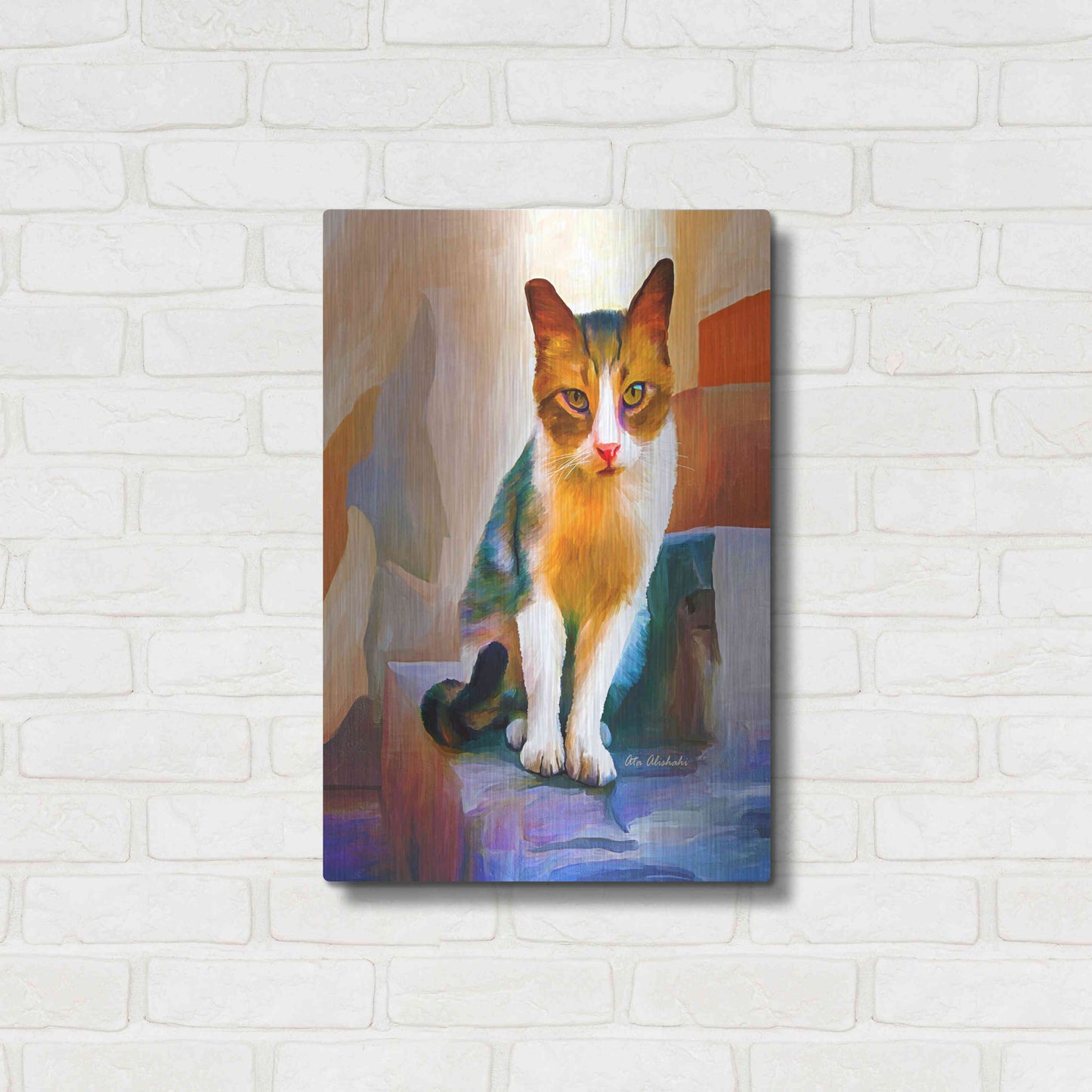 Luxe Metal Art 'Cat 1A' by Ata Alishahi, Metal Wall Art,16x24