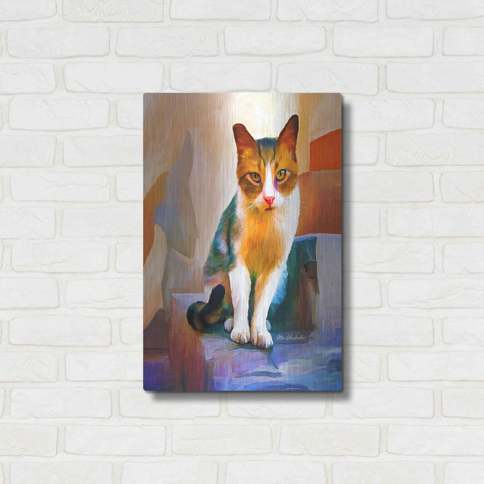 Luxe Metal Art 'Cat 1A' by Ata Alishahi, Metal Wall Art,16x24