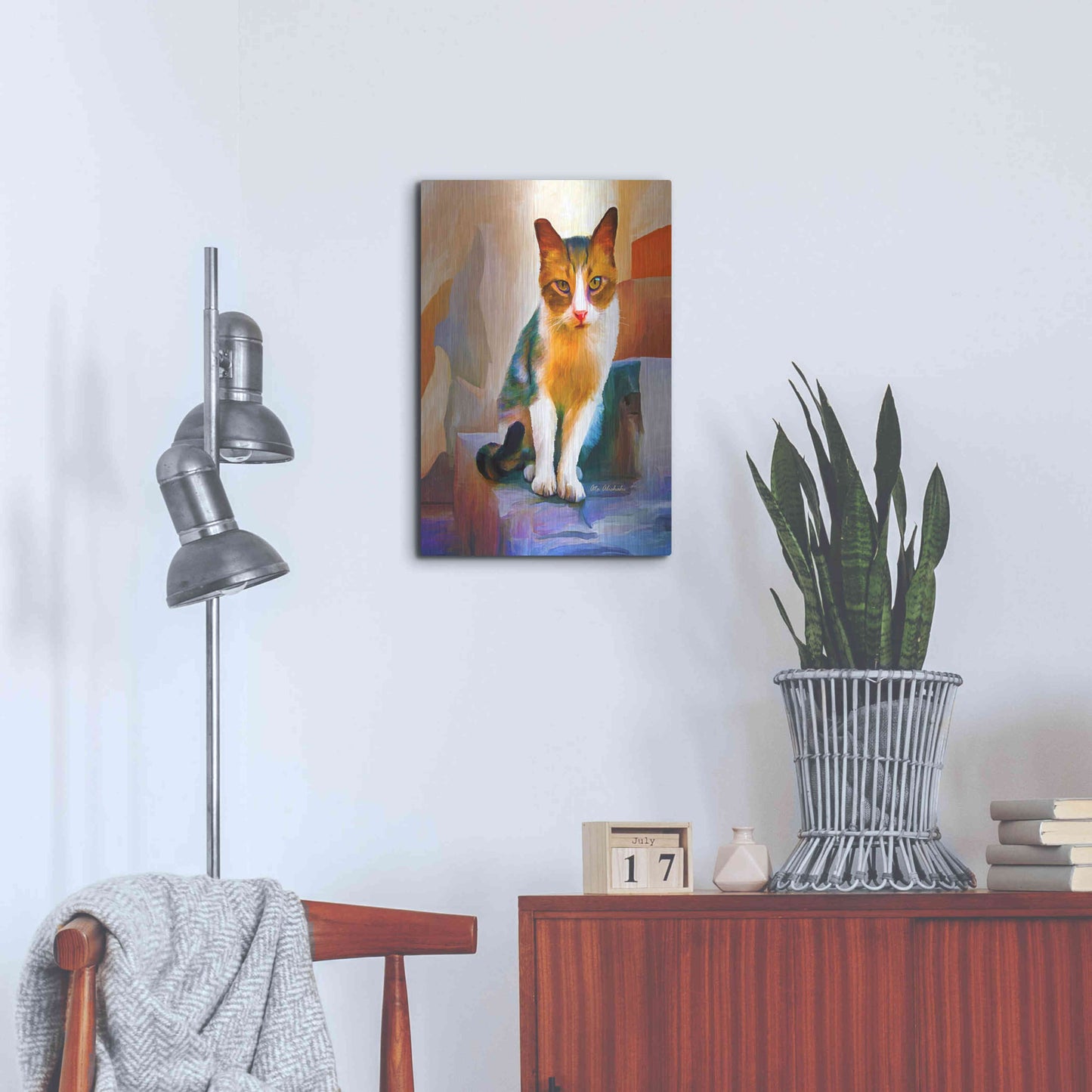 Luxe Metal Art 'Cat 1A' by Ata Alishahi, Metal Wall Art,16x24