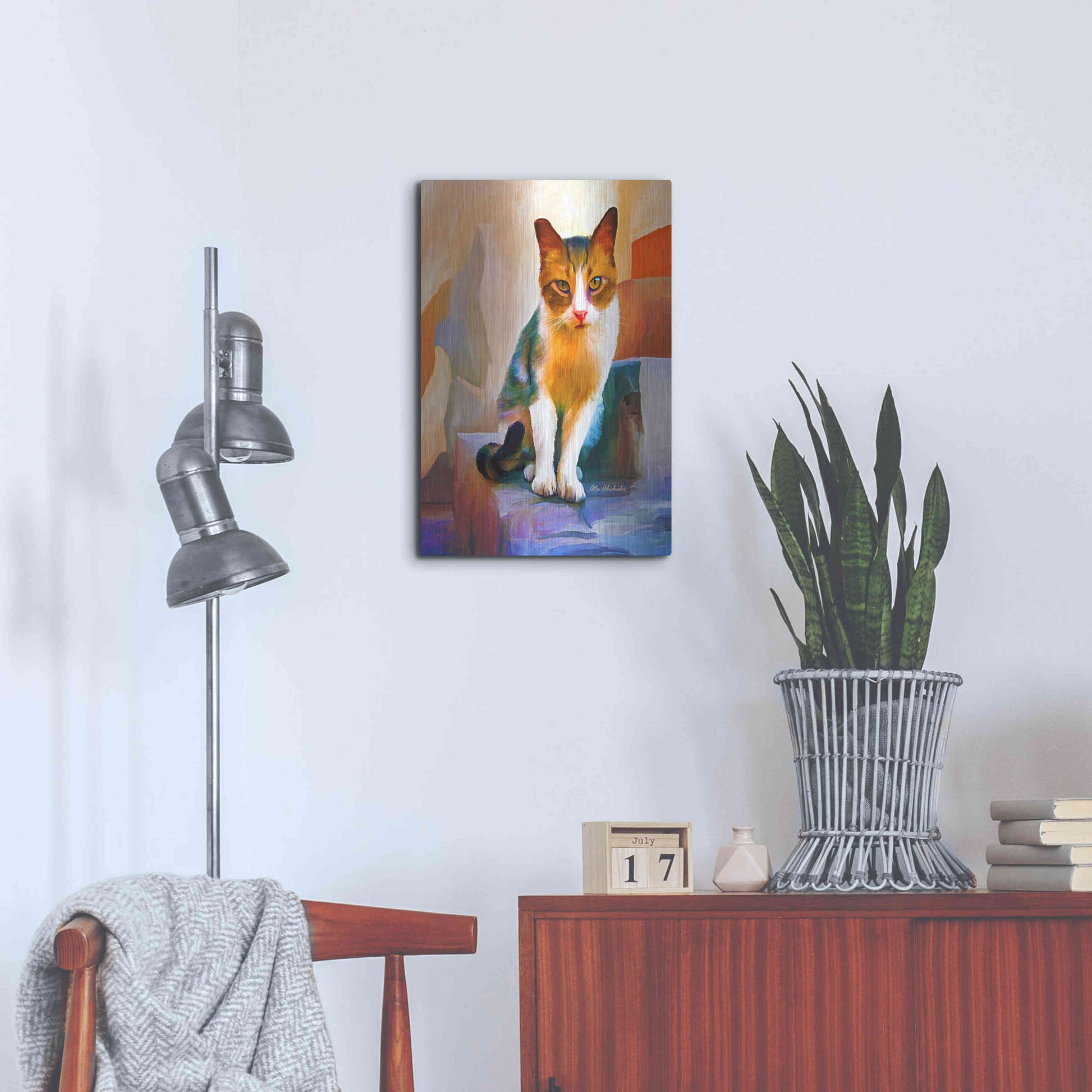 Luxe Metal Art 'Cat 1A' by Ata Alishahi, Metal Wall Art,16x24