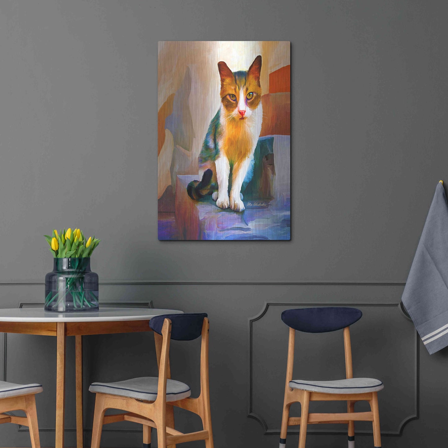 Luxe Metal Art 'Cat 1A' by Ata Alishahi, Metal Wall Art,24x36