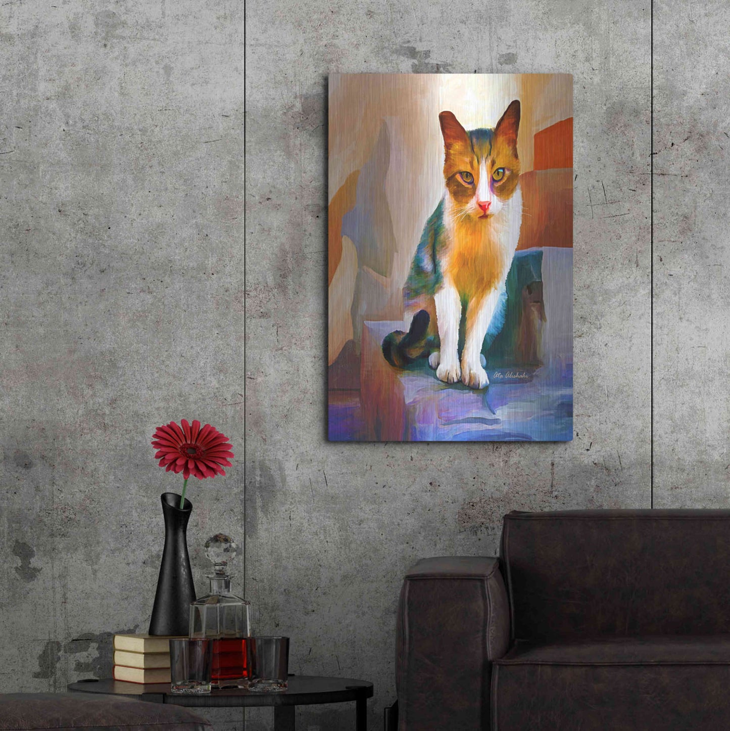 Luxe Metal Art 'Cat 1A' by Ata Alishahi, Metal Wall Art,24x36