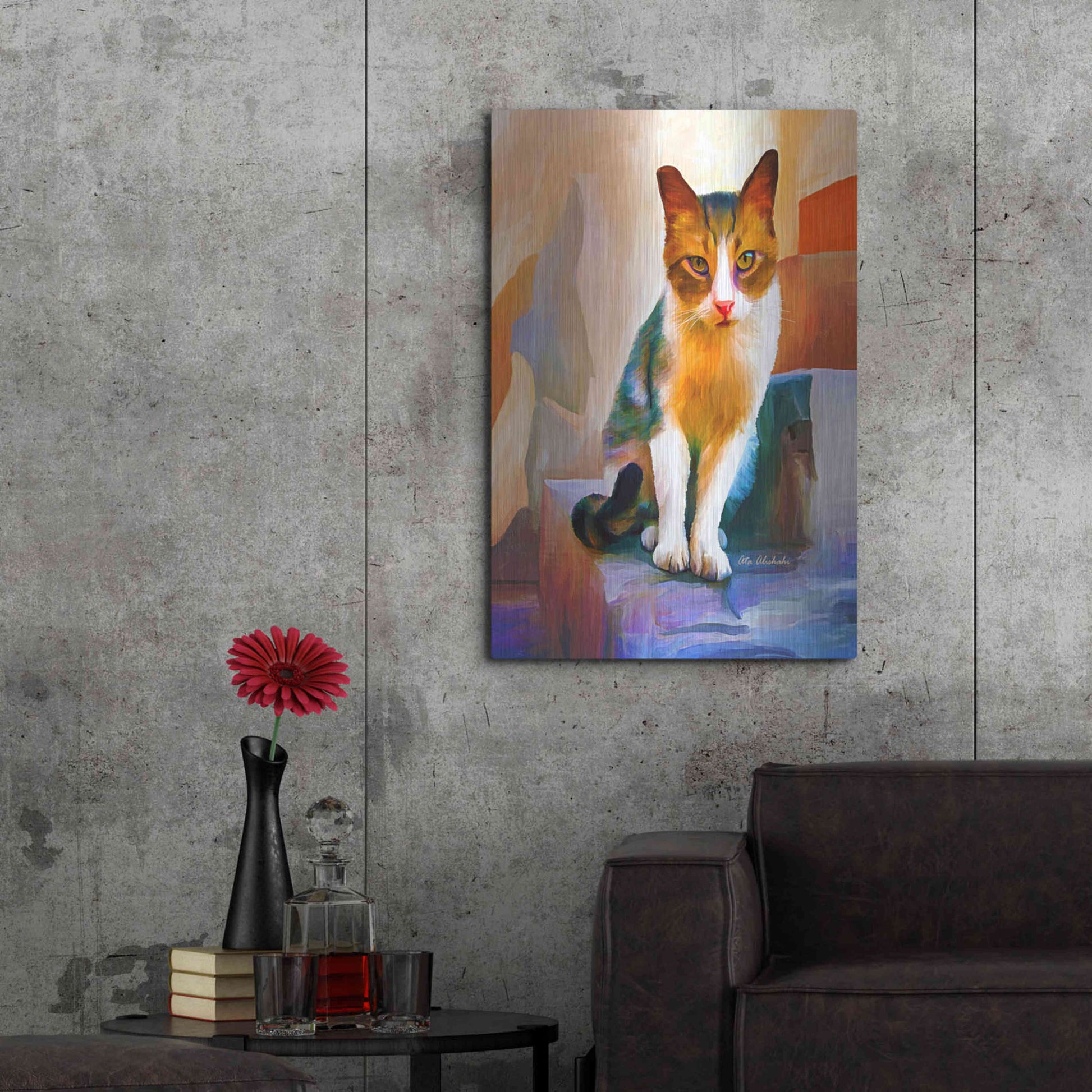 Luxe Metal Art 'Cat 1A' by Ata Alishahi, Metal Wall Art,24x36