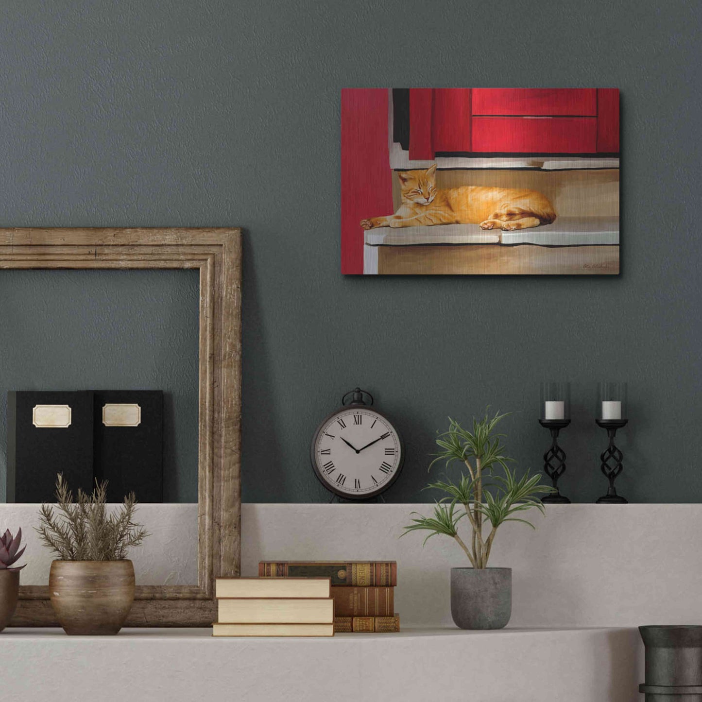 Luxe Metal Art 'Cat 2A' by Ata Alishahi, Metal Wall Art,16x12