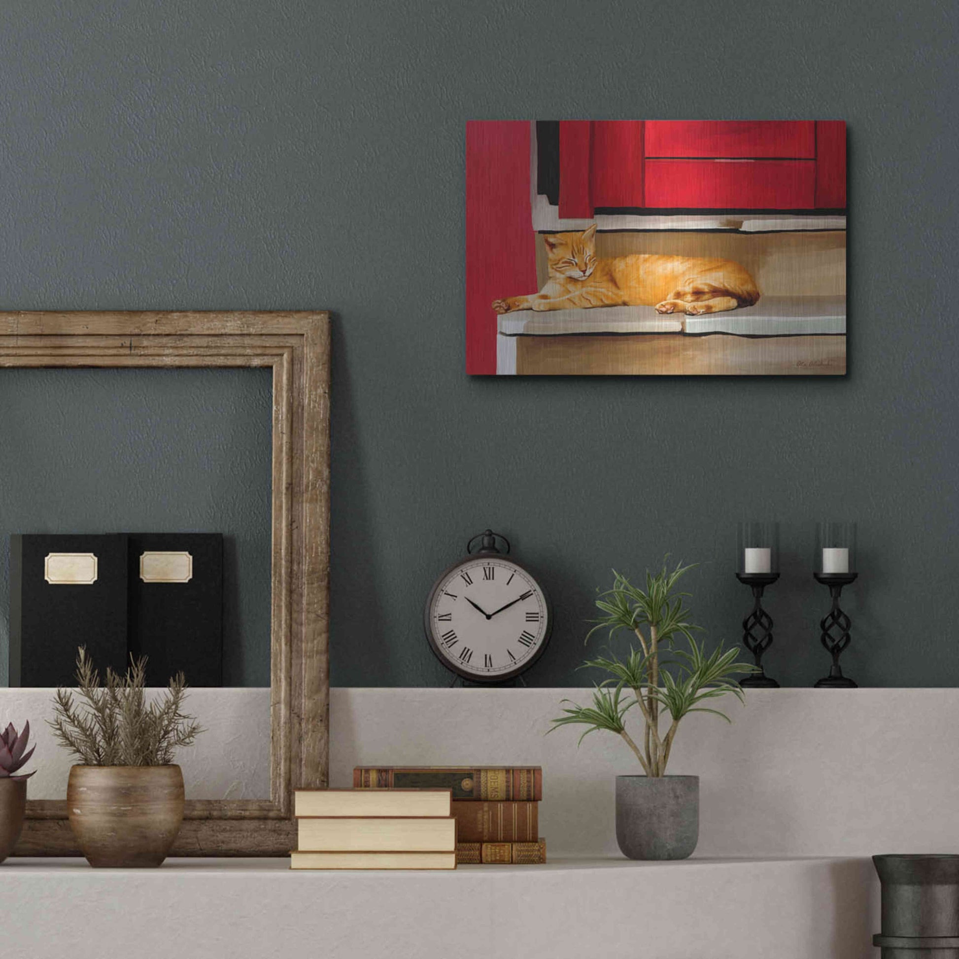 Luxe Metal Art 'Cat 2A' by Ata Alishahi, Metal Wall Art,16x12