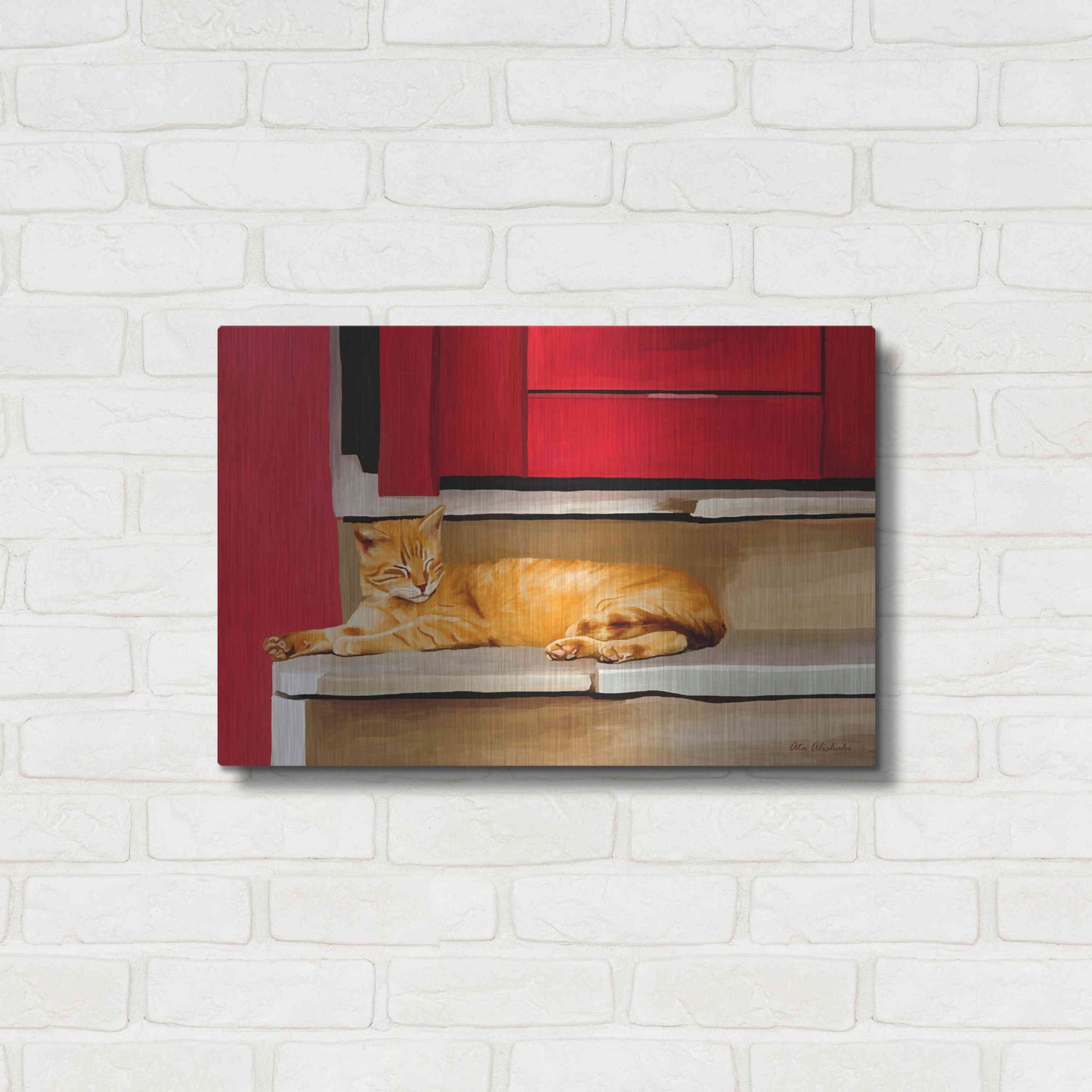 Luxe Metal Art 'Cat 2A' by Ata Alishahi, Metal Wall Art,24x16