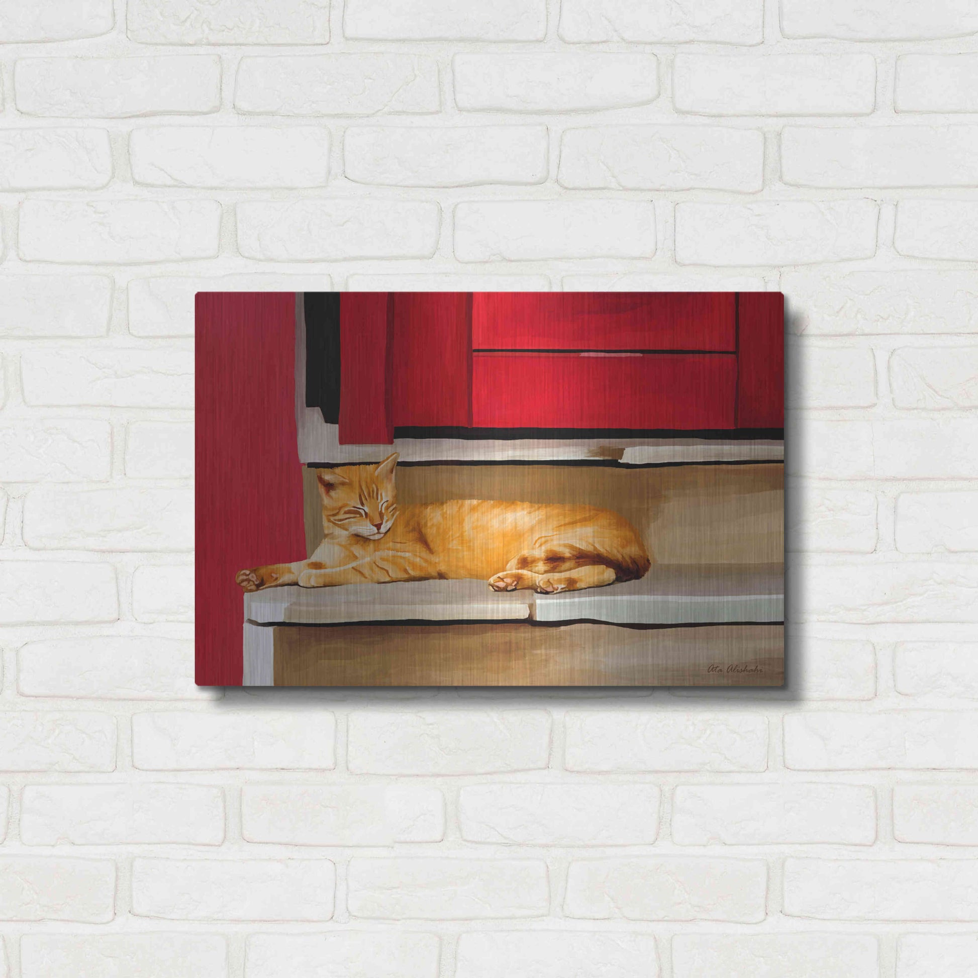 Luxe Metal Art 'Cat 2A' by Ata Alishahi, Metal Wall Art,24x16