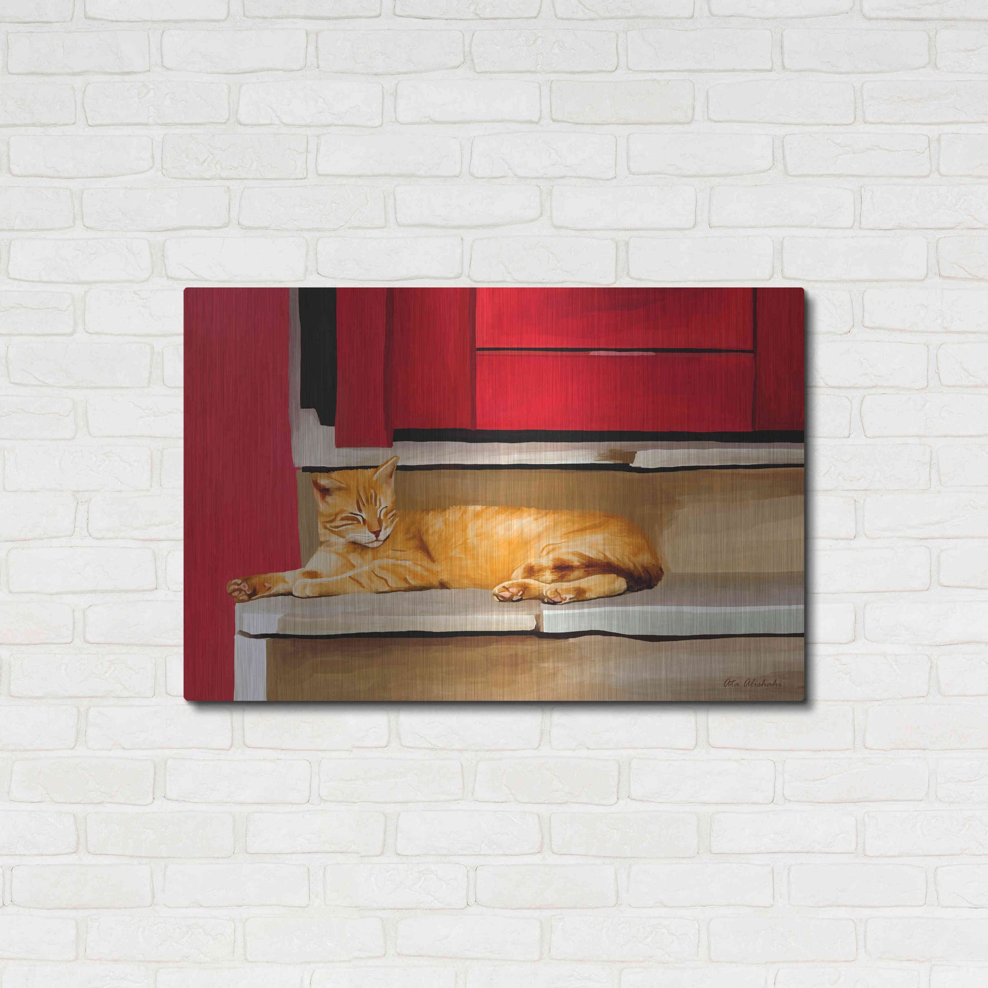 Luxe Metal Art 'Cat 2A' by Ata Alishahi, Metal Wall Art,36x24