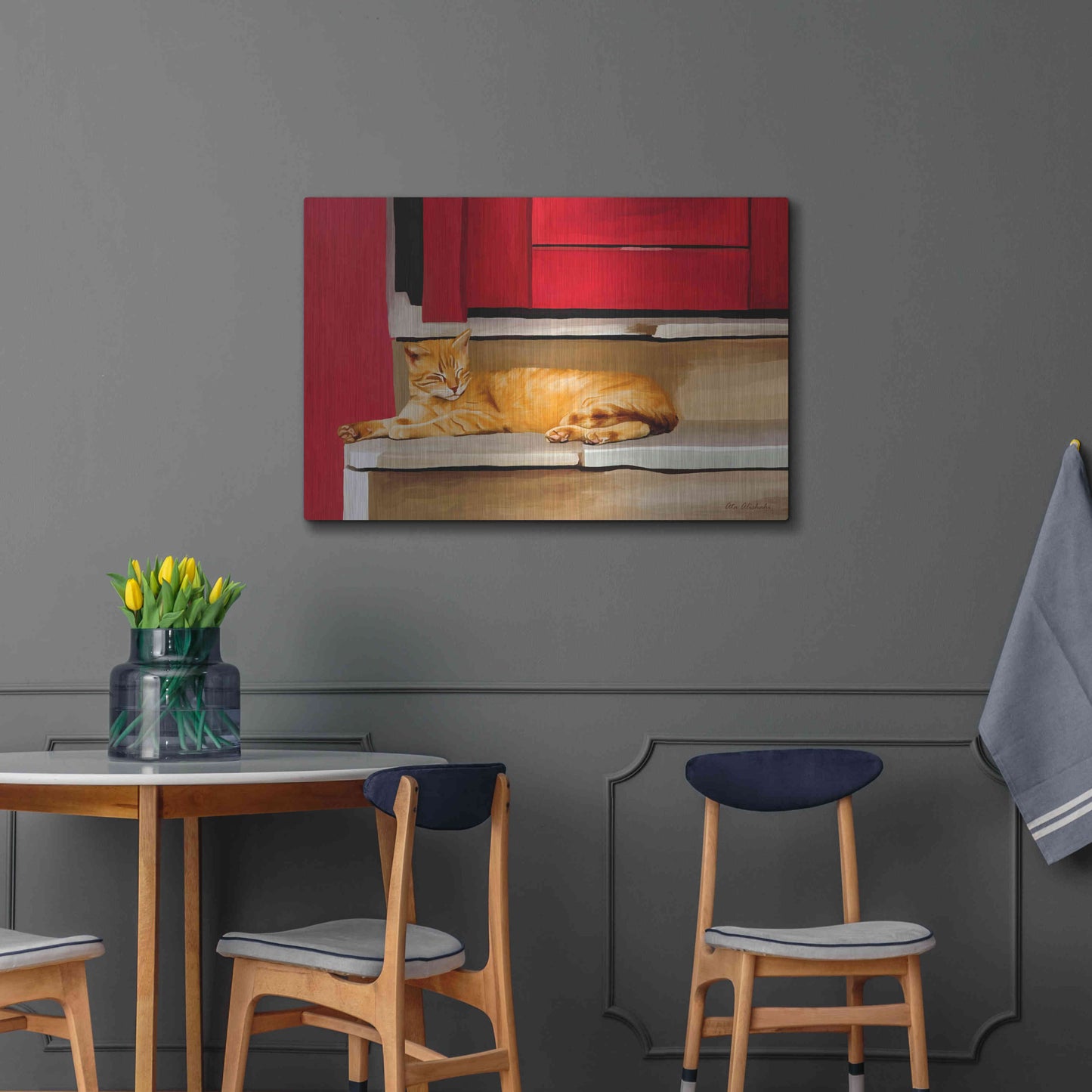 Luxe Metal Art 'Cat 2A' by Ata Alishahi, Metal Wall Art,36x24