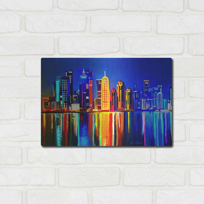 Luxe Metal Art 'City light' by Ata Alishahi, Metal Wall Art,16x12