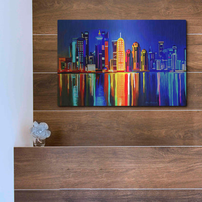 Luxe Metal Art 'City light' by Ata Alishahi, Metal Wall Art,16x12