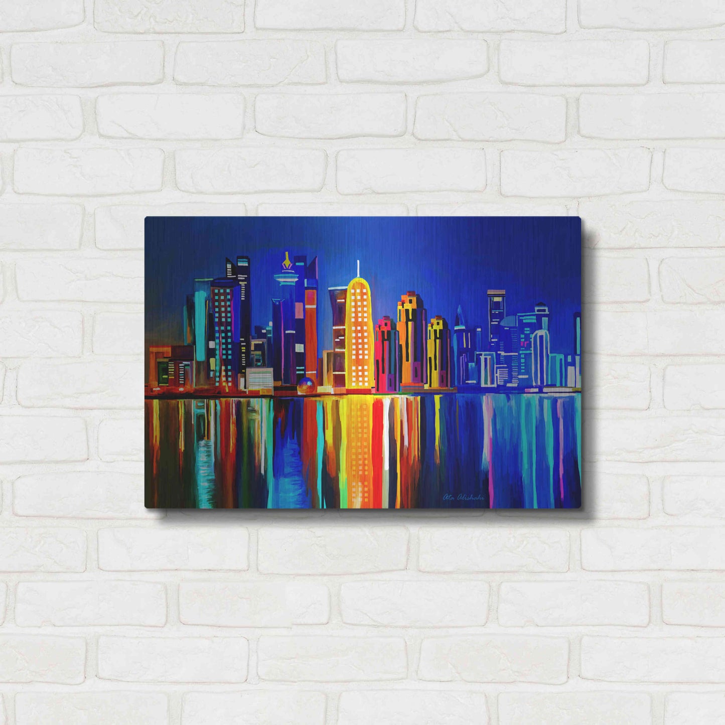 Luxe Metal Art 'City light' by Ata Alishahi, Metal Wall Art,24x16