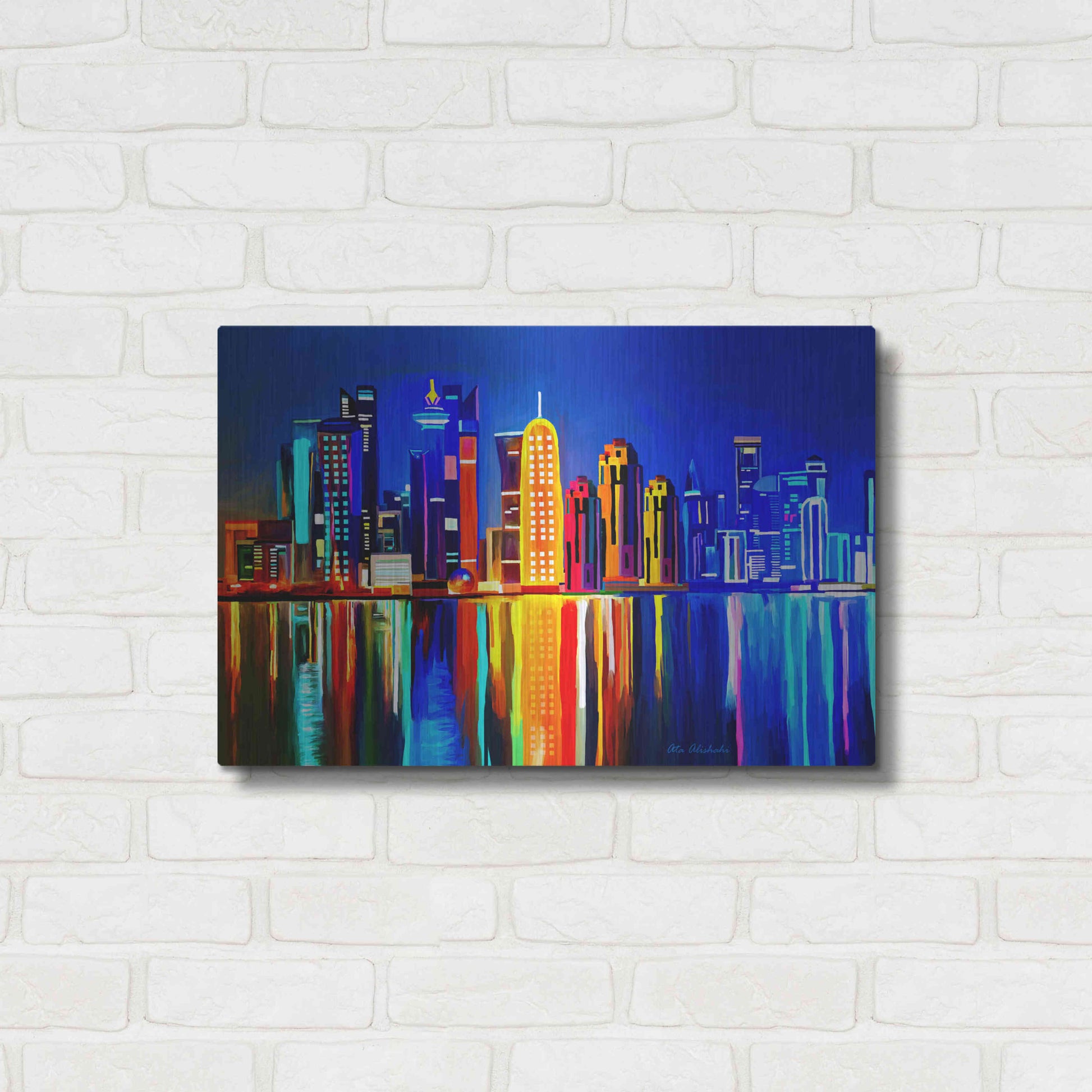 Luxe Metal Art 'City light' by Ata Alishahi, Metal Wall Art,24x16