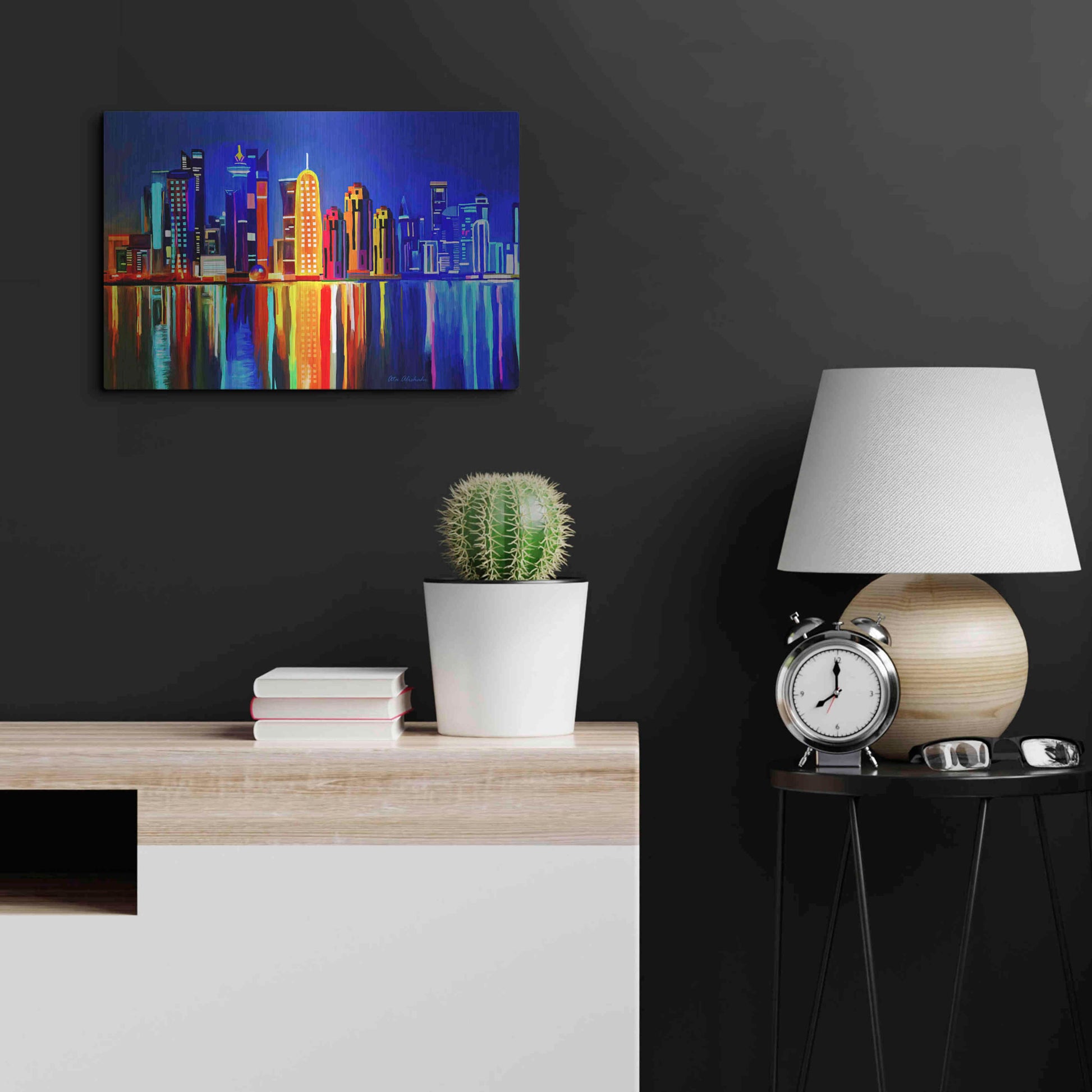Luxe Metal Art 'City light' by Ata Alishahi, Metal Wall Art,24x16