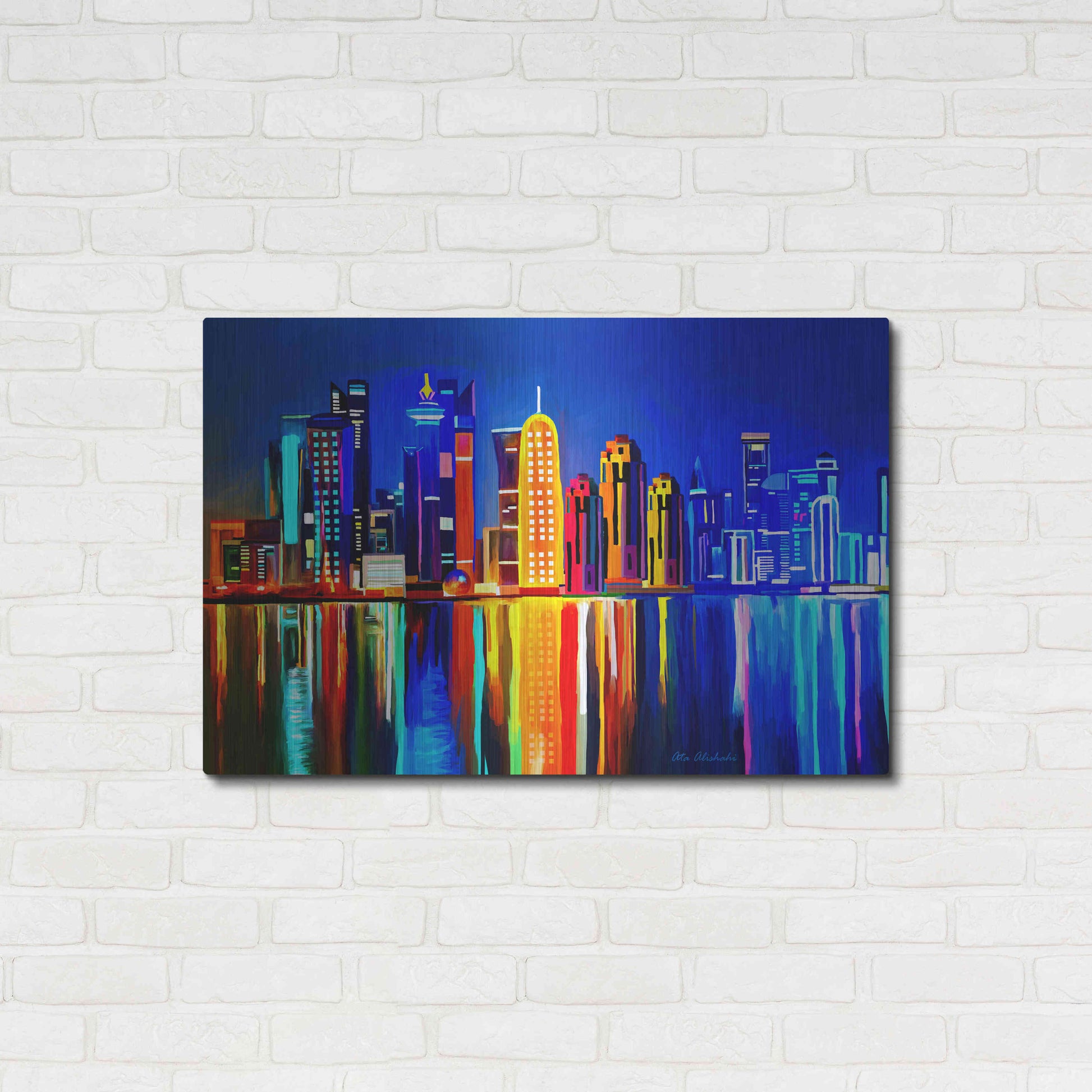 Luxe Metal Art 'City light' by Ata Alishahi, Metal Wall Art,36x24