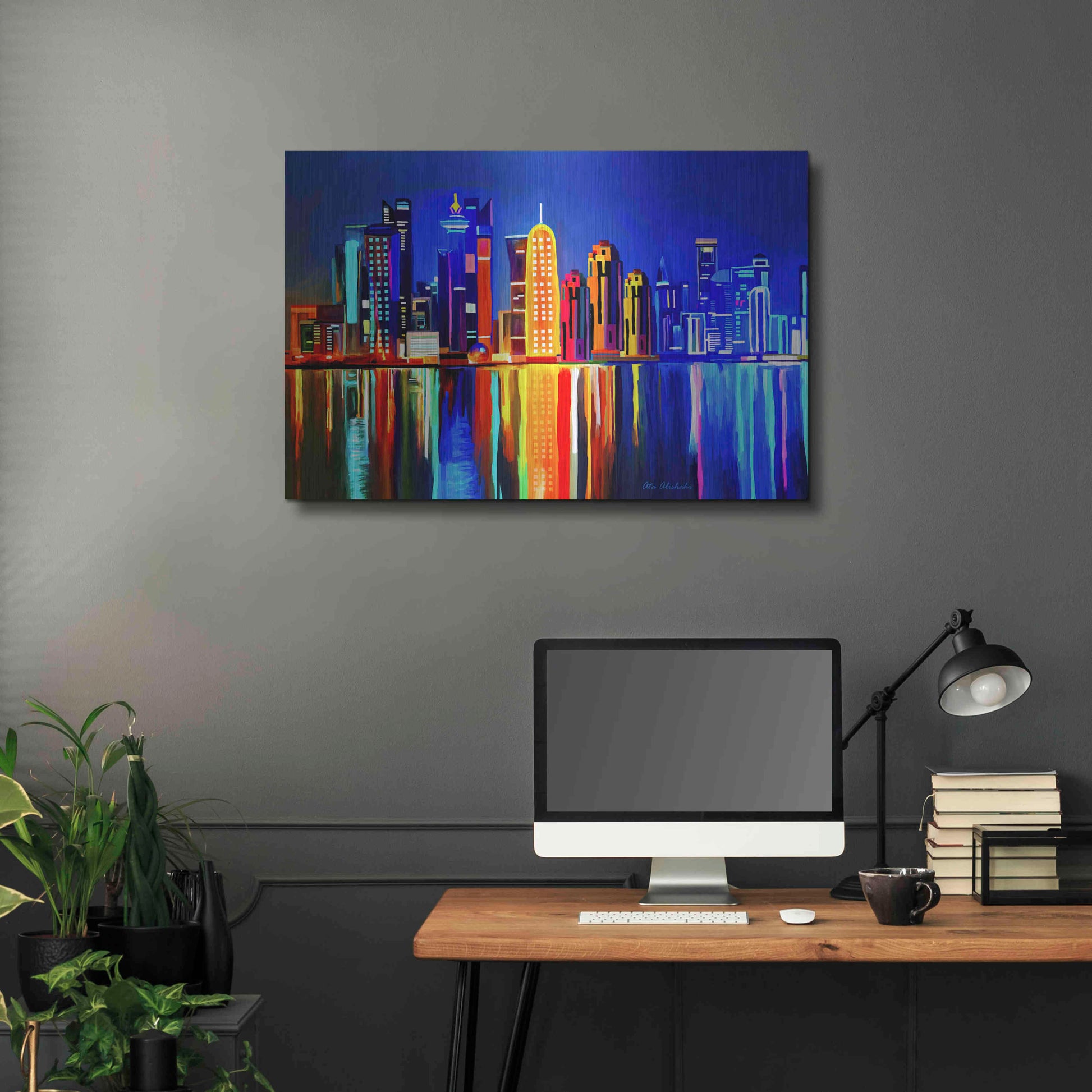 Luxe Metal Art 'City light' by Ata Alishahi, Metal Wall Art,36x24