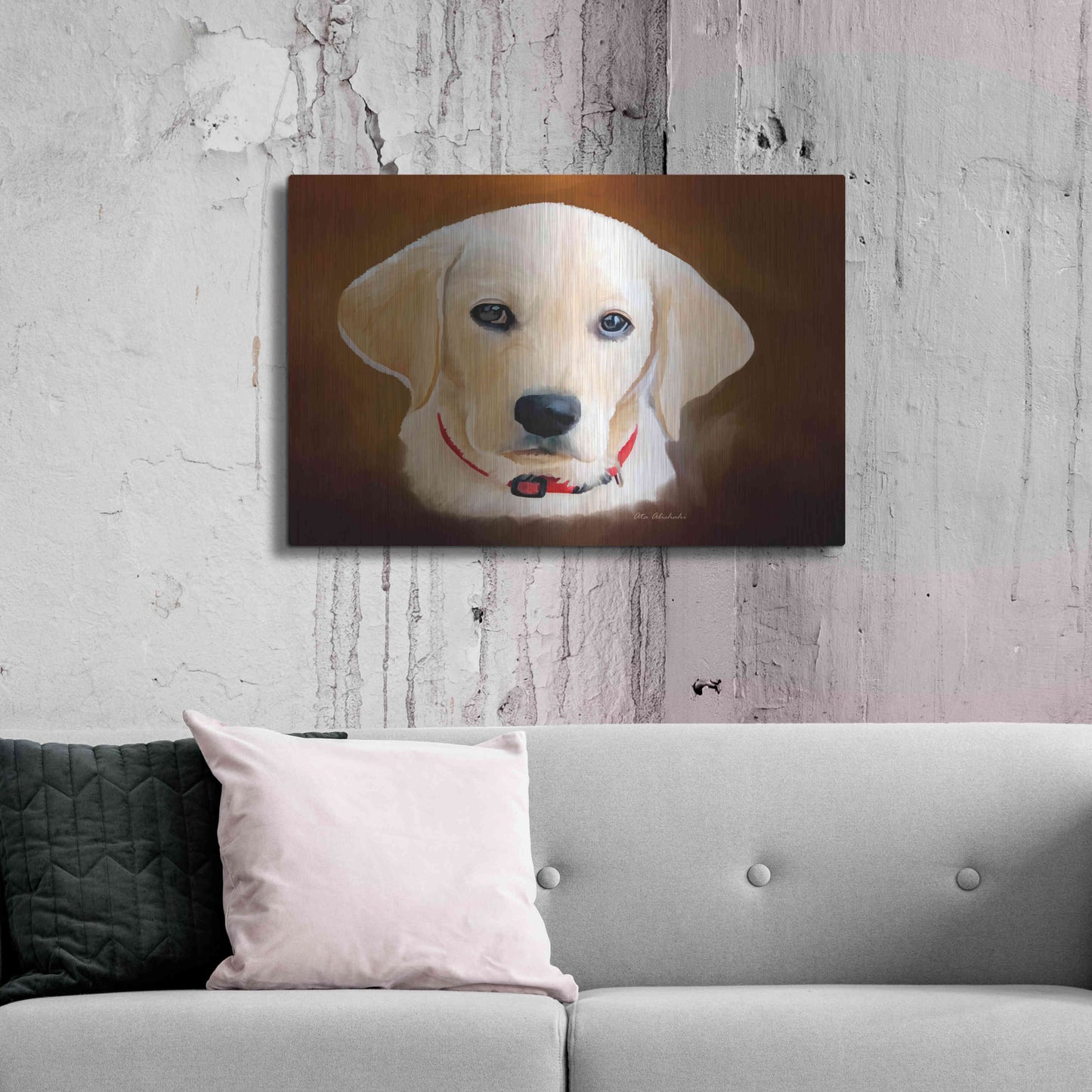 Luxe Metal Art 'Dog 1A' by Ata Alishahi, Metal Wall Art,36x24