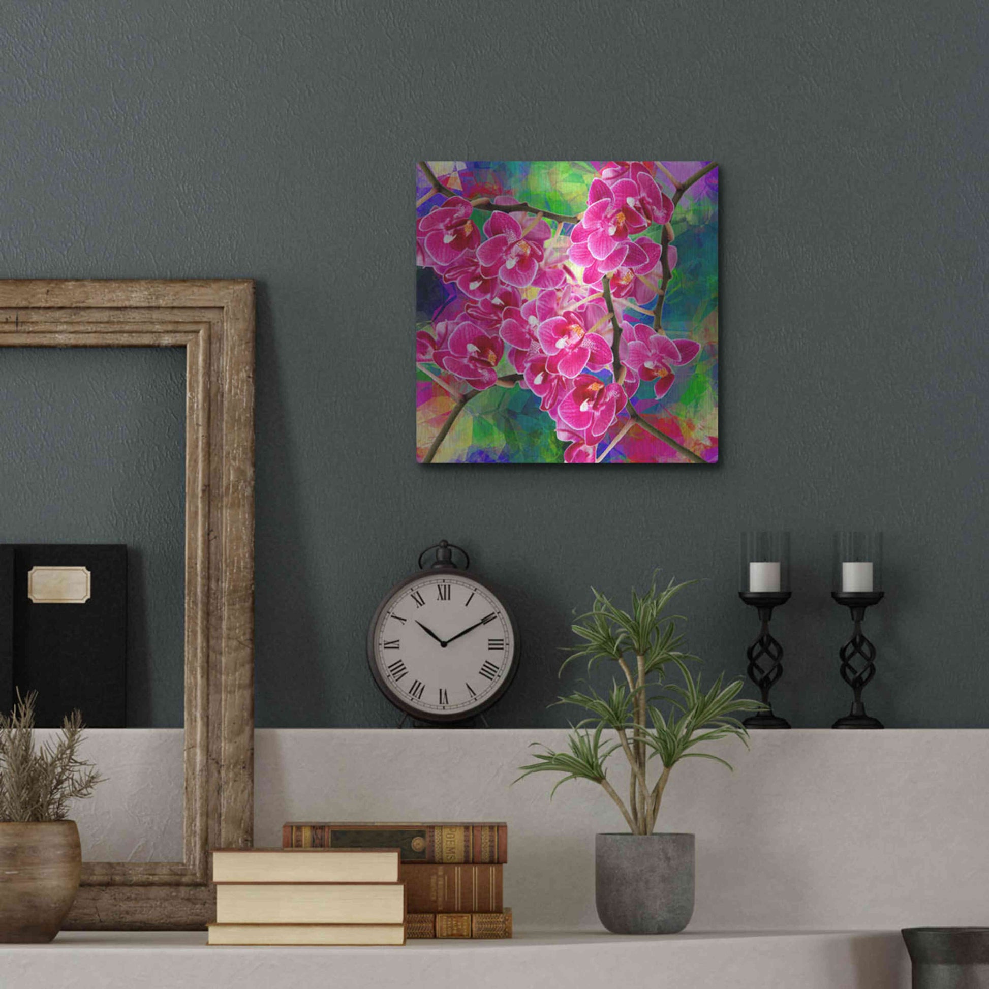 Luxe Metal Art 'Flower Spring 2' by Ata Alishahi, Metal Wall Art,12x12