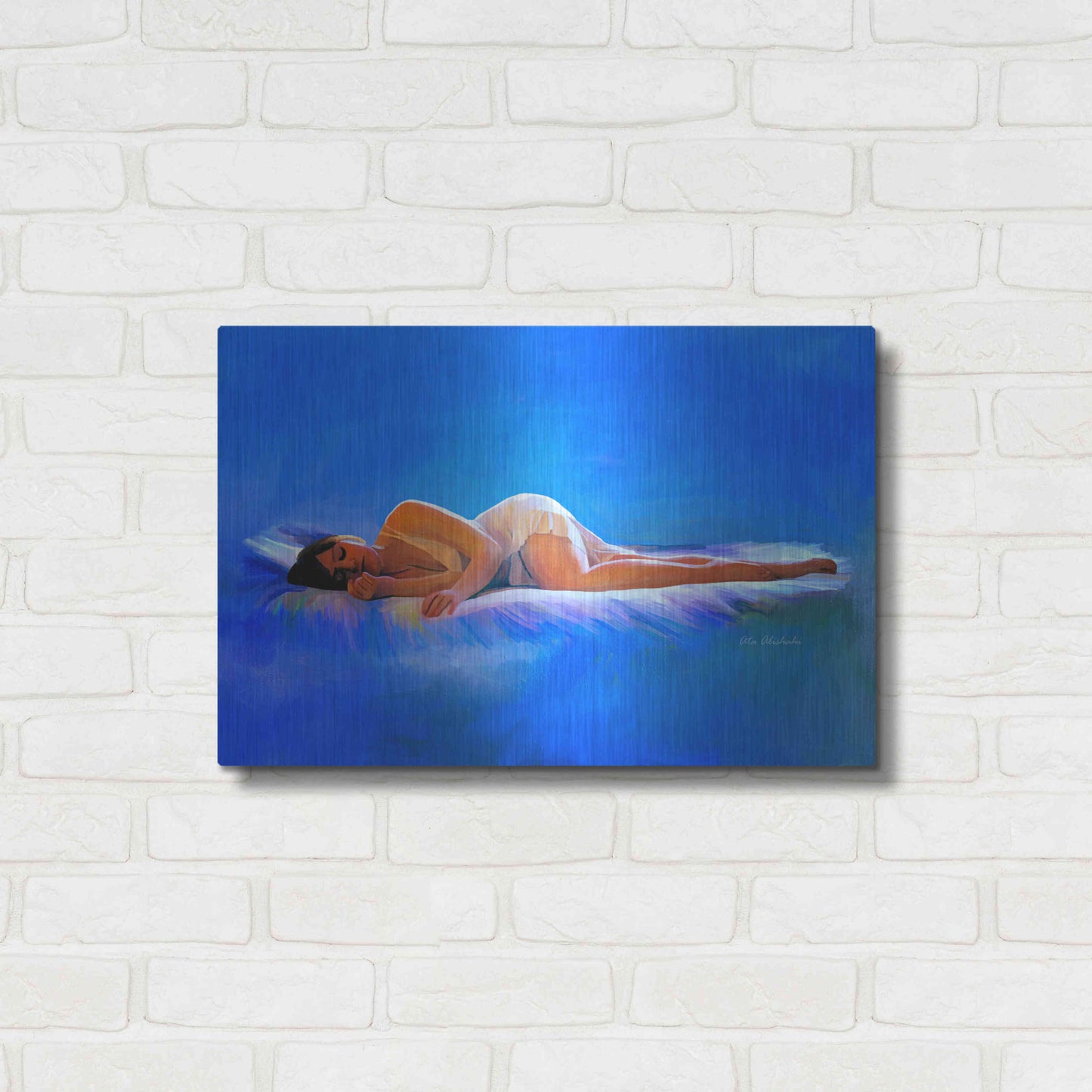 Luxe Metal Art 'In Bed' by Ata Alishahi, Metal Wall Art,24x16