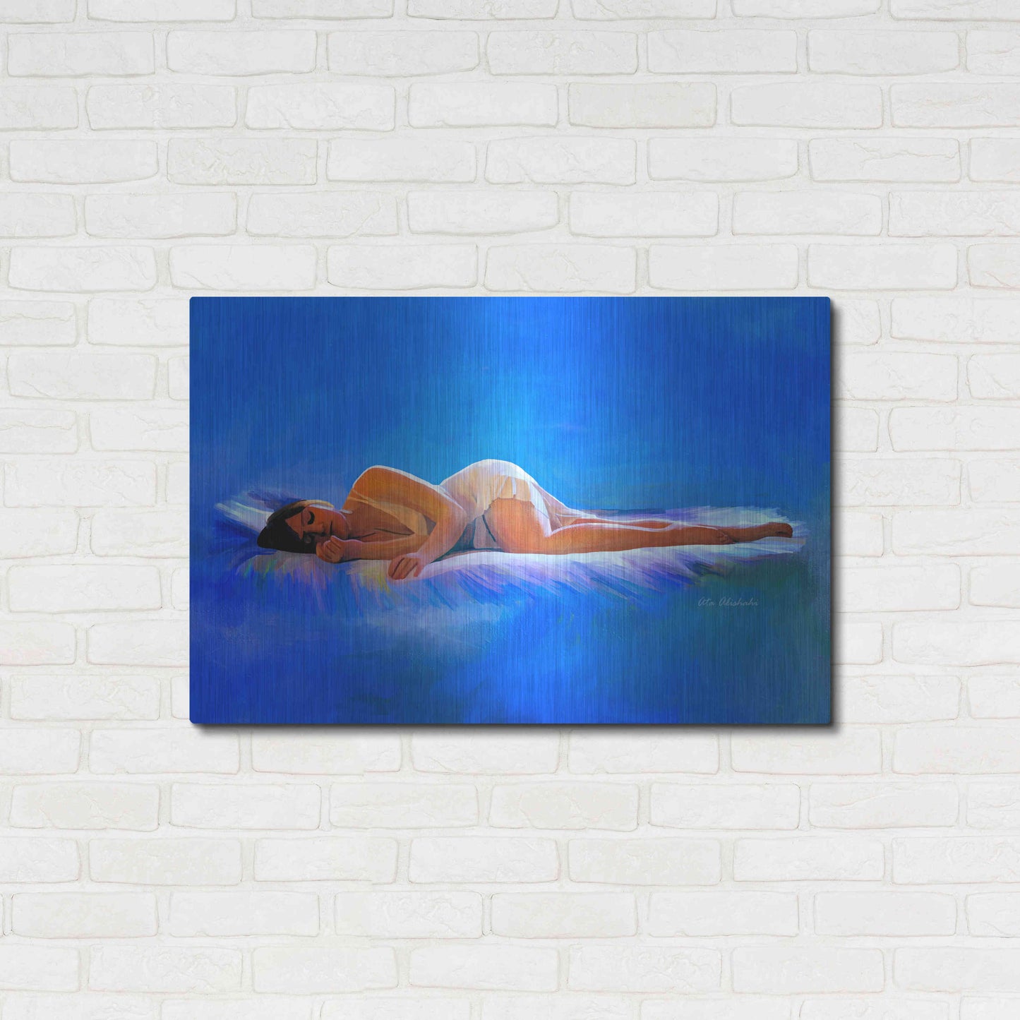 Luxe Metal Art 'In Bed' by Ata Alishahi, Metal Wall Art,36x24