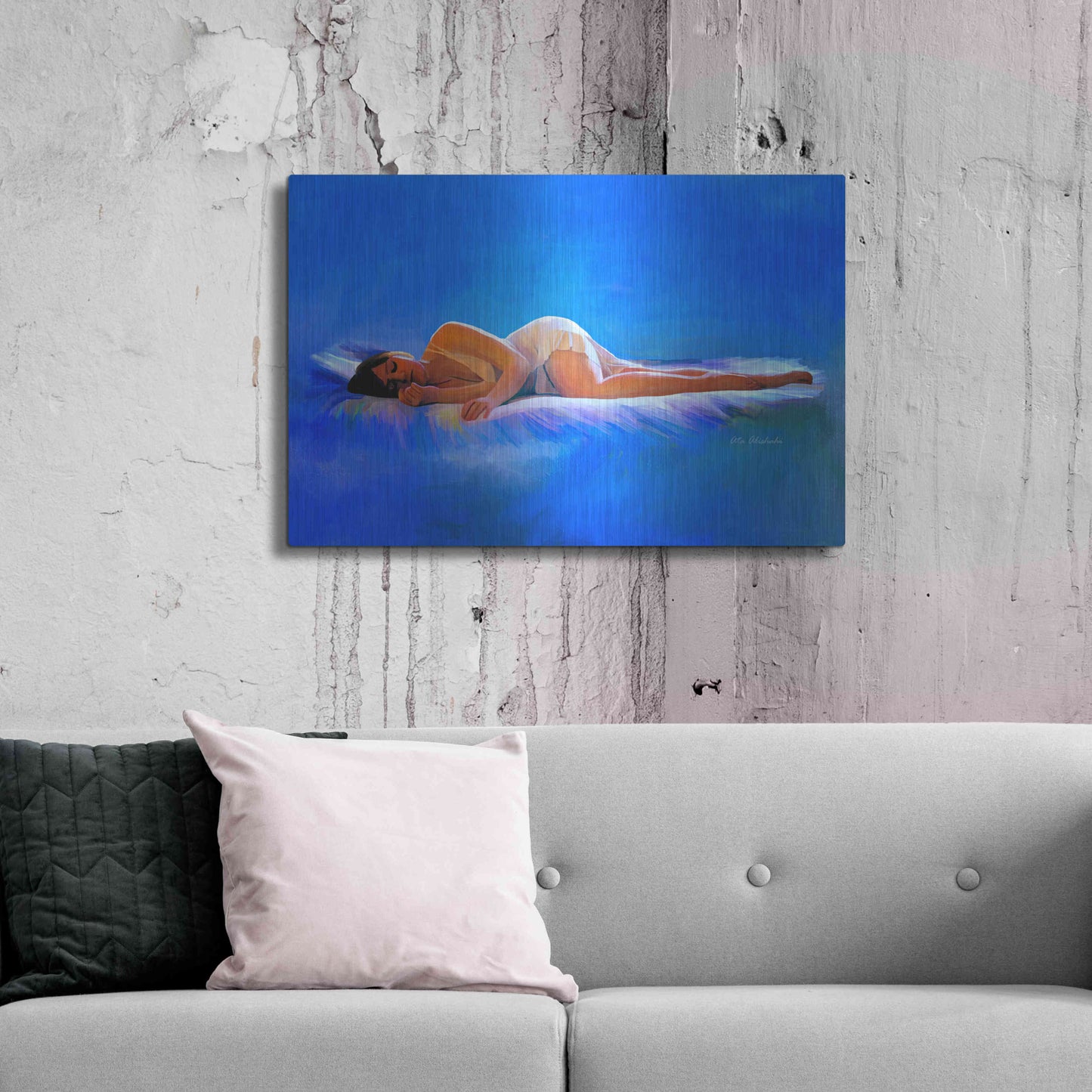 Luxe Metal Art 'In Bed' by Ata Alishahi, Metal Wall Art,36x24