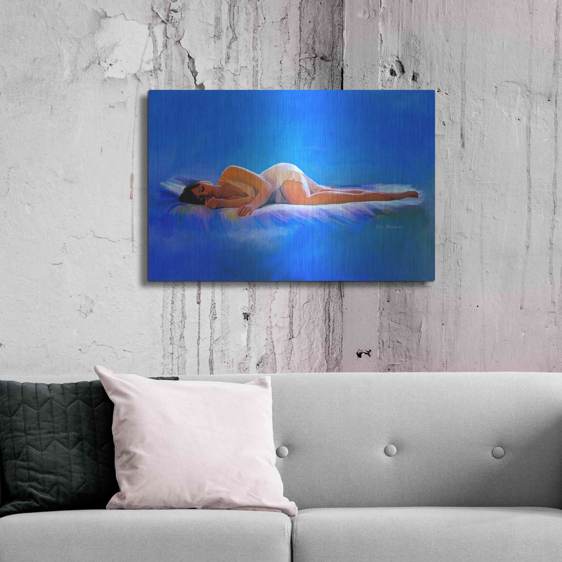 Luxe Metal Art 'In Bed' by Ata Alishahi, Metal Wall Art,36x24