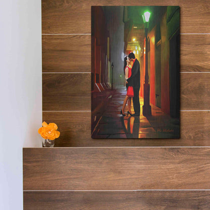 Luxe Metal Art 'Kissing Goodnight' by Ata Alishahi, Metal Wall Art,12x16