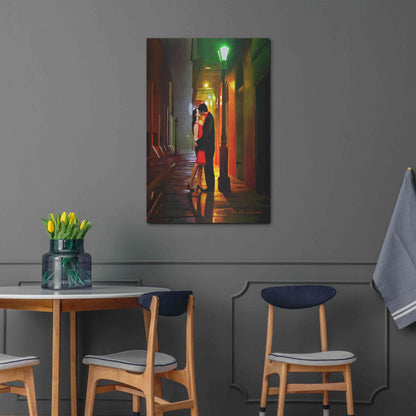 Luxe Metal Art 'Kissing Goodnight' by Ata Alishahi, Metal Wall Art,24x36