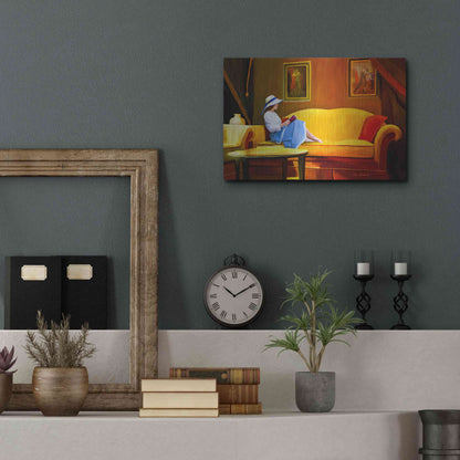Luxe Metal Art 'Lady Reading 1' by Ata Alishahi, Metal Wall Art,16x12