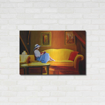 Luxe Metal Art 'Lady Reading 1' by Ata Alishahi, Metal Wall Art,36x24