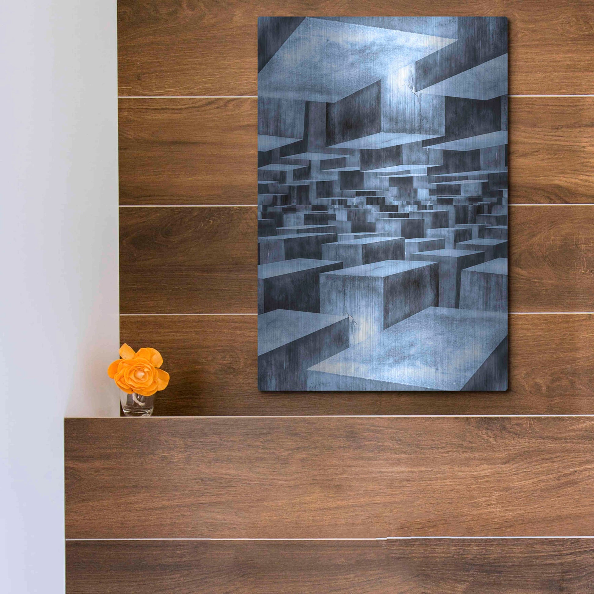 Luxe Metal Art 'No Way Out' by Ata Alishahi, Metal Wall Art,12x16