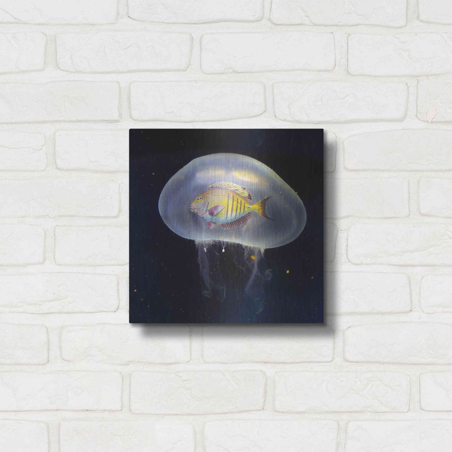 Luxe Metal Art 'No Way' by Ata Alishahi, Metal Wall Art,12x12