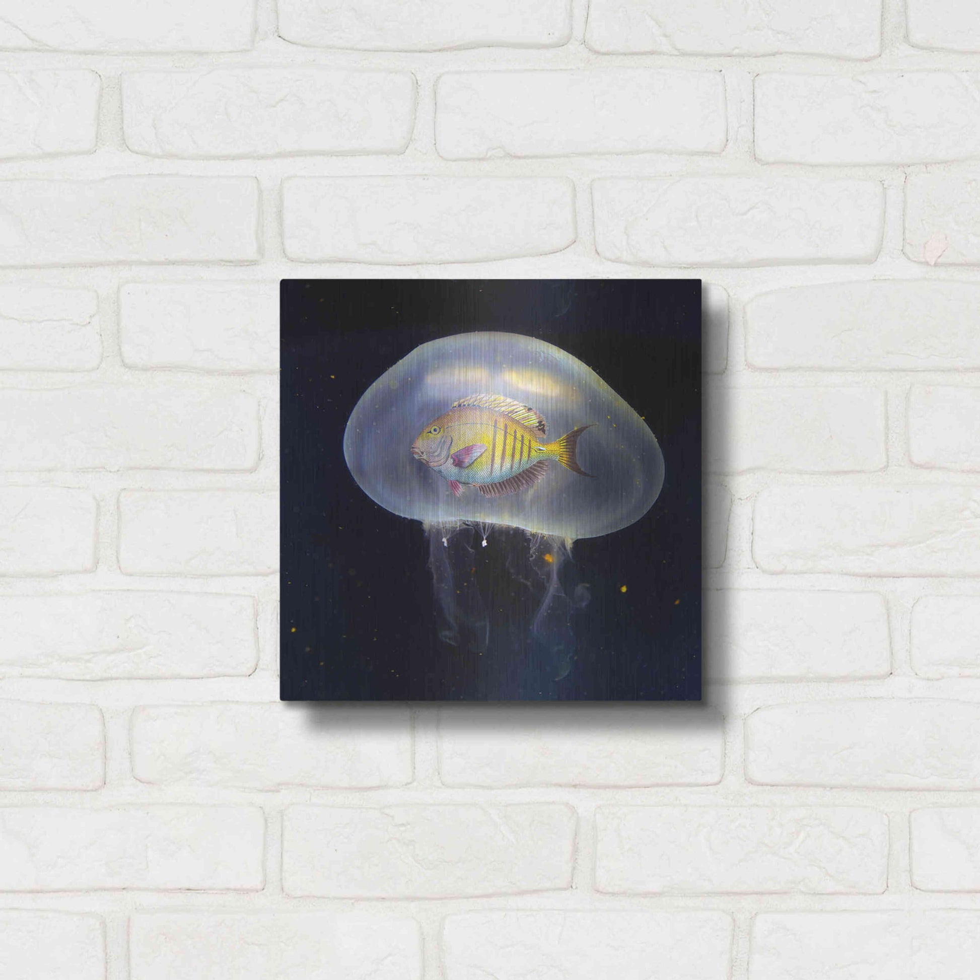 Luxe Metal Art 'No Way' by Ata Alishahi, Metal Wall Art,12x12