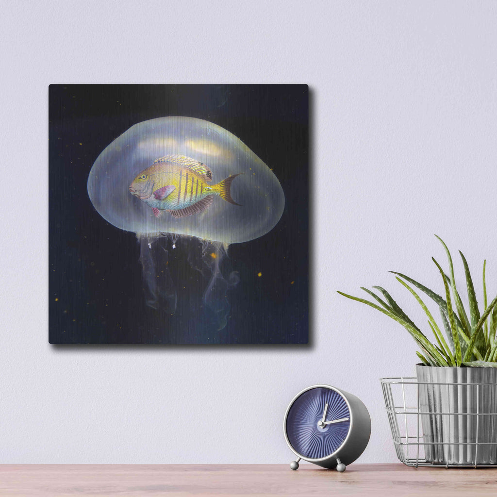 Luxe Metal Art 'No Way' by Ata Alishahi, Metal Wall Art,12x12