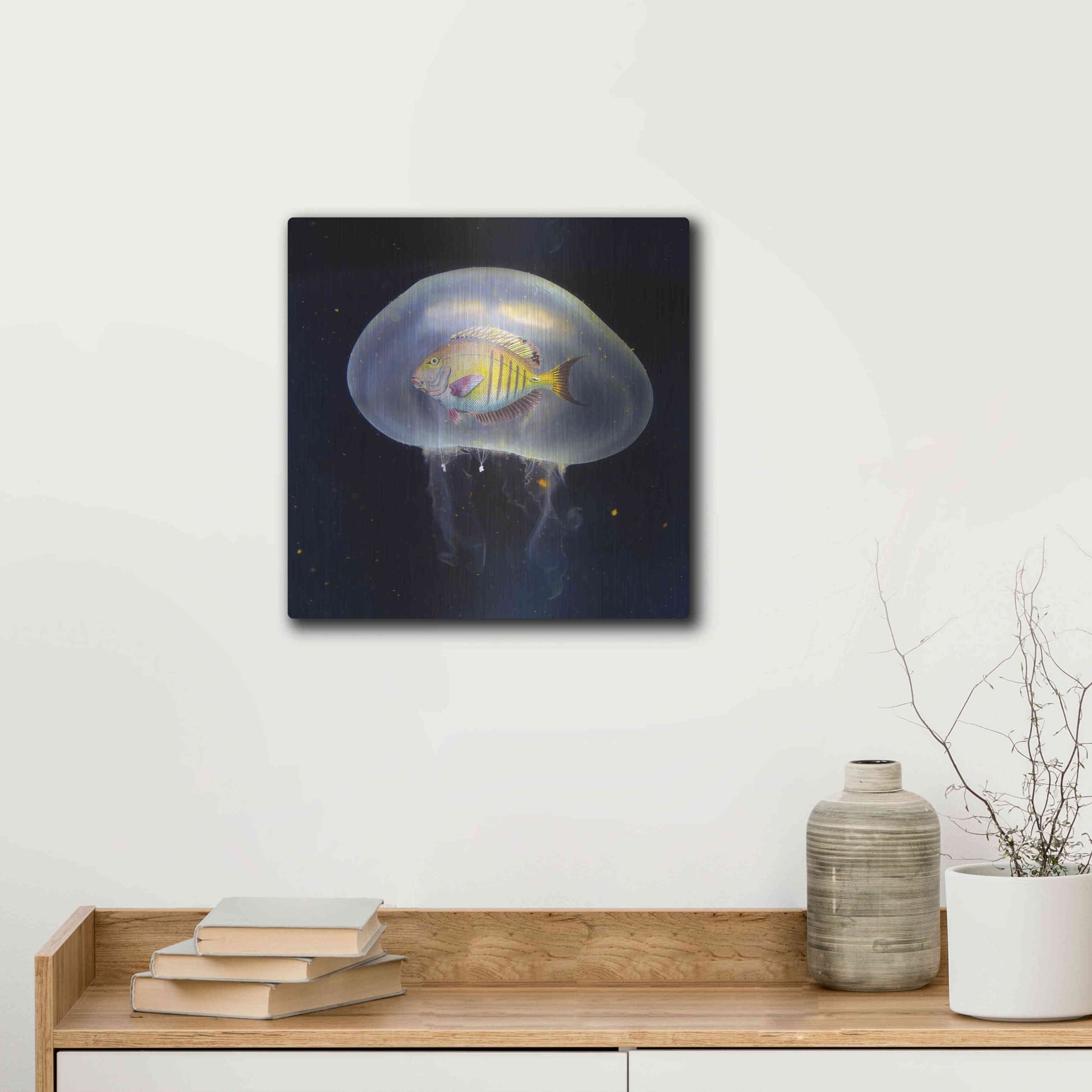 Luxe Metal Art 'No Way' by Ata Alishahi, Metal Wall Art,12x12