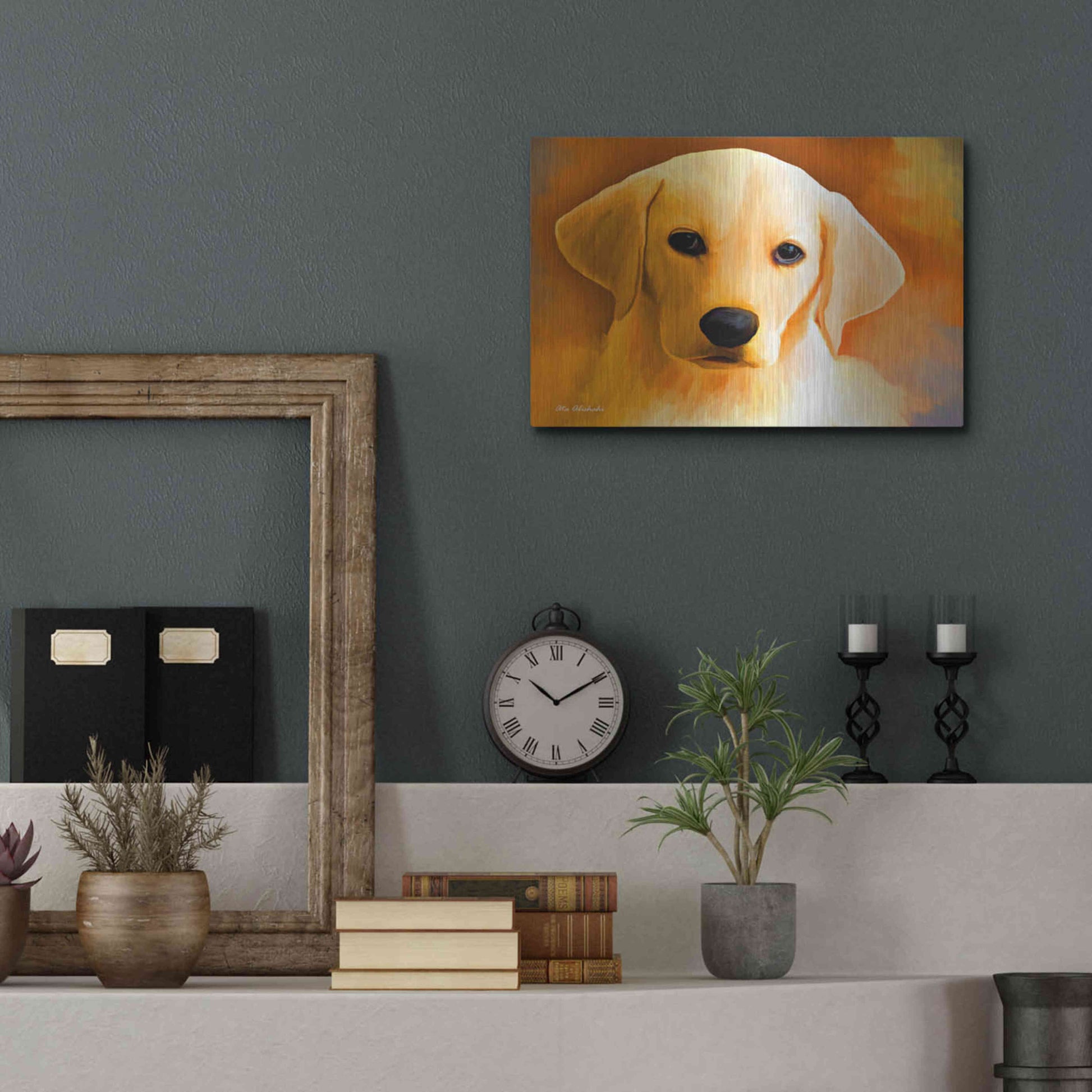 Luxe Metal Art 'Puppy' by Ata Alishahi, Metal Wall Art,16x12